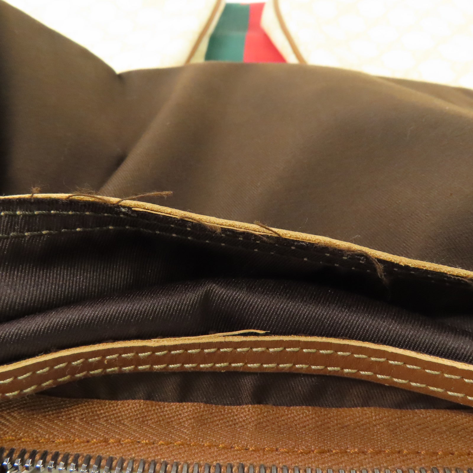 GUCCI 塗層帆布Boston Bag銀扣波士頓包