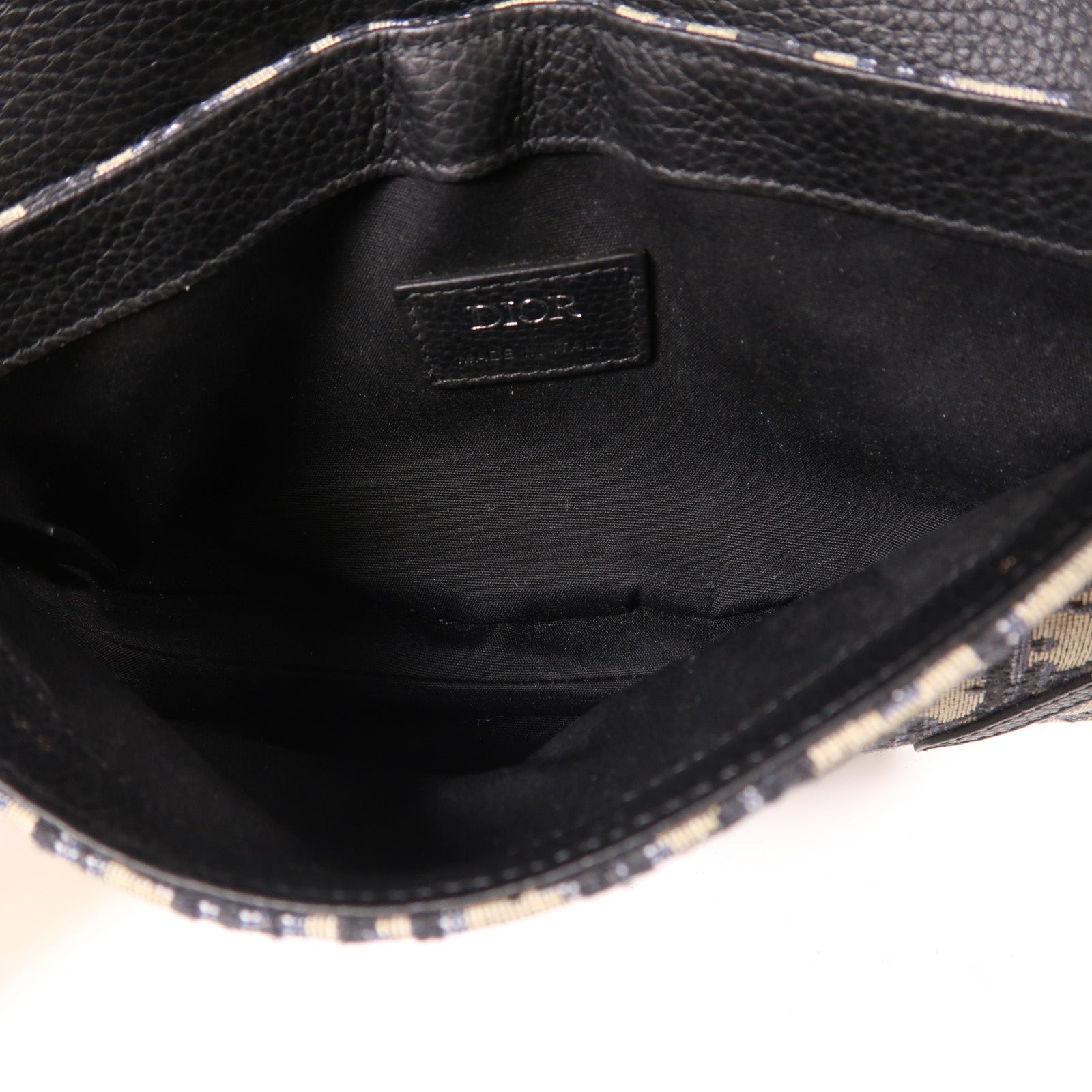 Dior 帆布Oblique Saddle Messenger銀扣肩背袋