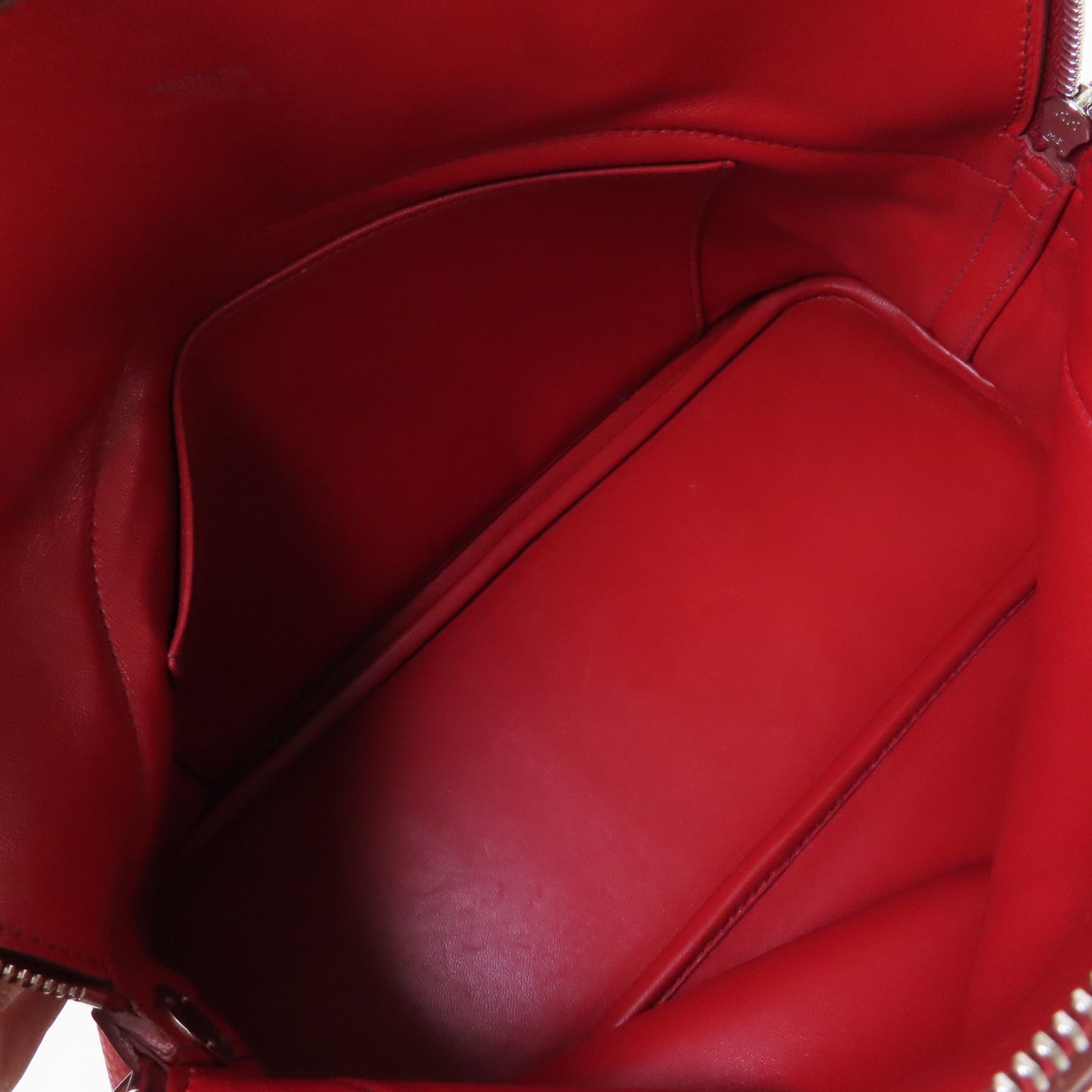 HERMES Clemence皮革Bolide 31 2Way Shoulder Bag銀扣手挽肩背兩用袋Q5  Rouge Casaque/卡薩克紅色