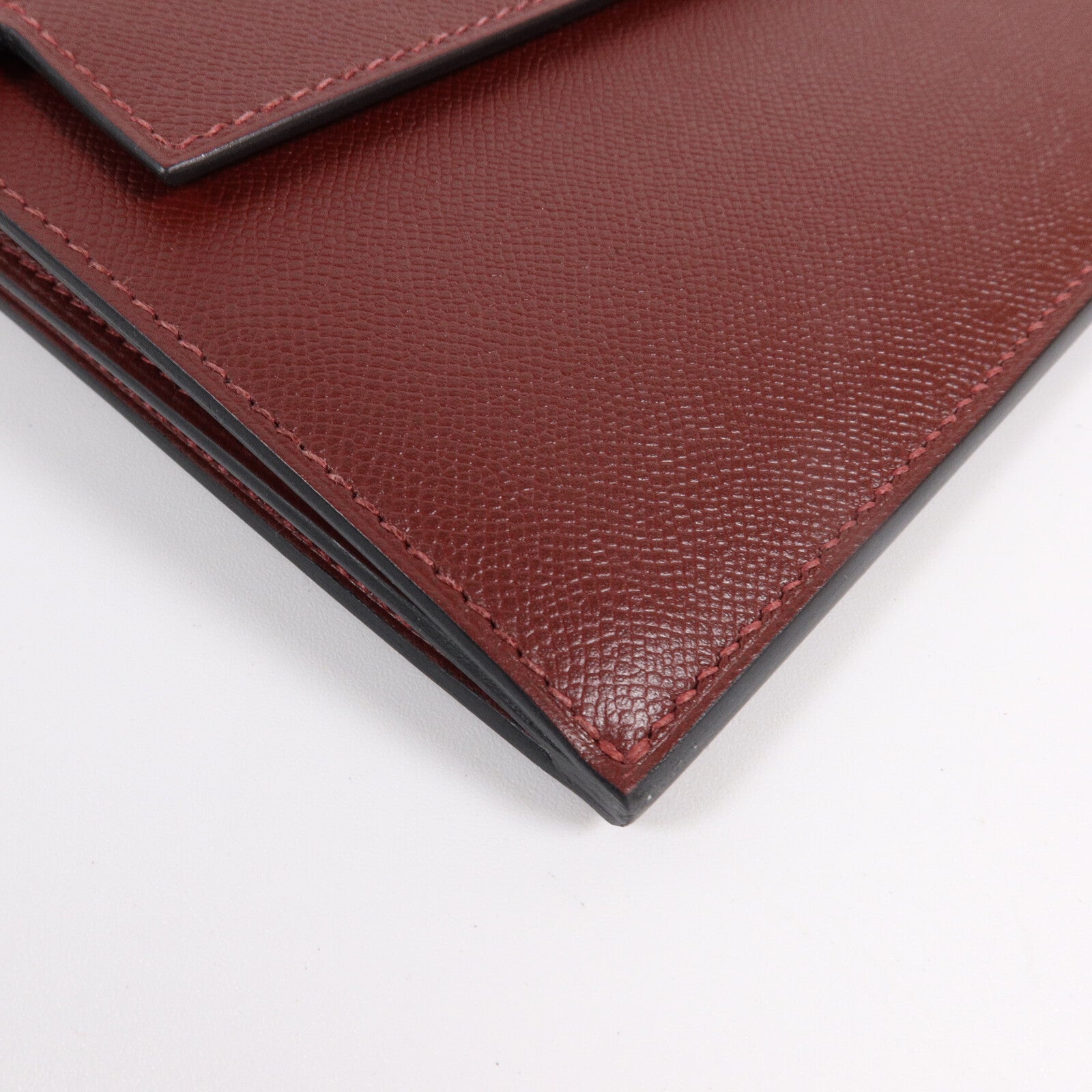 HERMES Madame皮革Kelly Pocket Long Wallet長錢包Rouge H