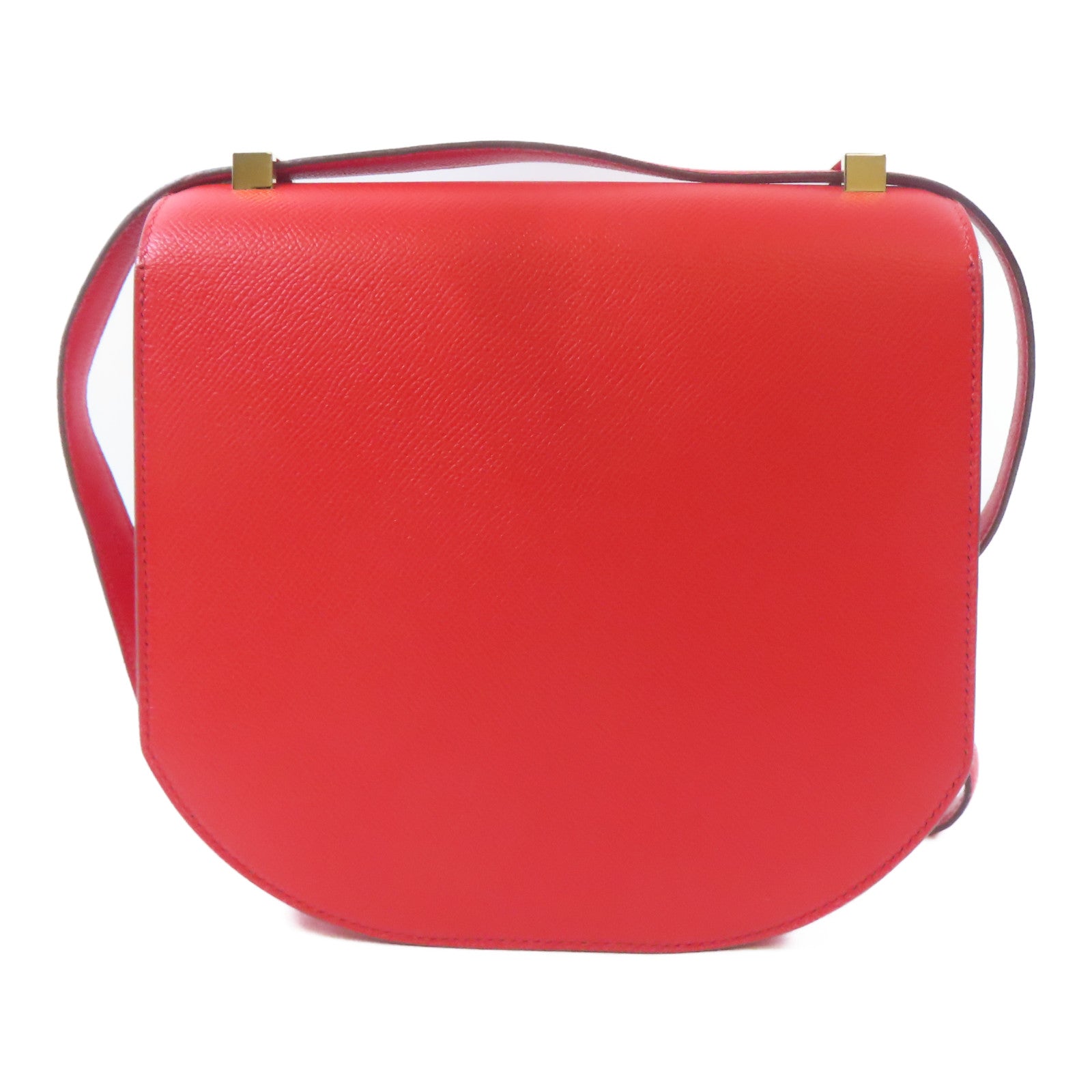 HERMES 【激減優惠】Epsom皮革Mosaique AU 24 Bag金扣肩背袋Rouge de Coeur/紅色