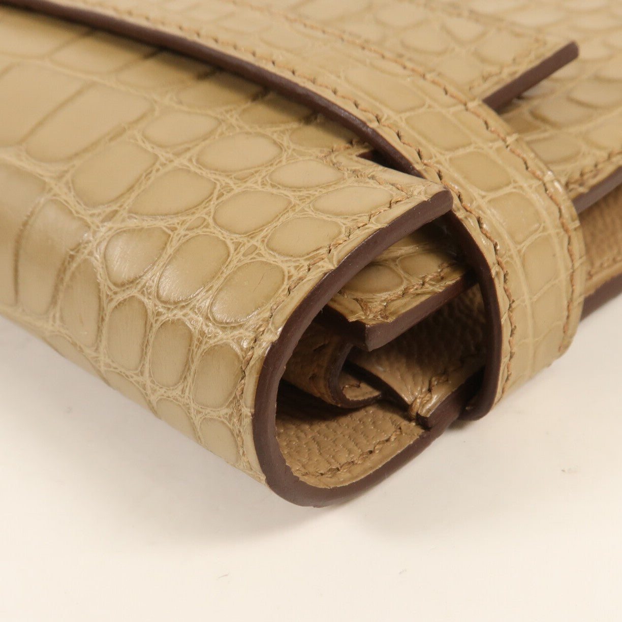 HERMES Alligator Mat皮革Kelly Long Wallet銀扣長錢包Trench