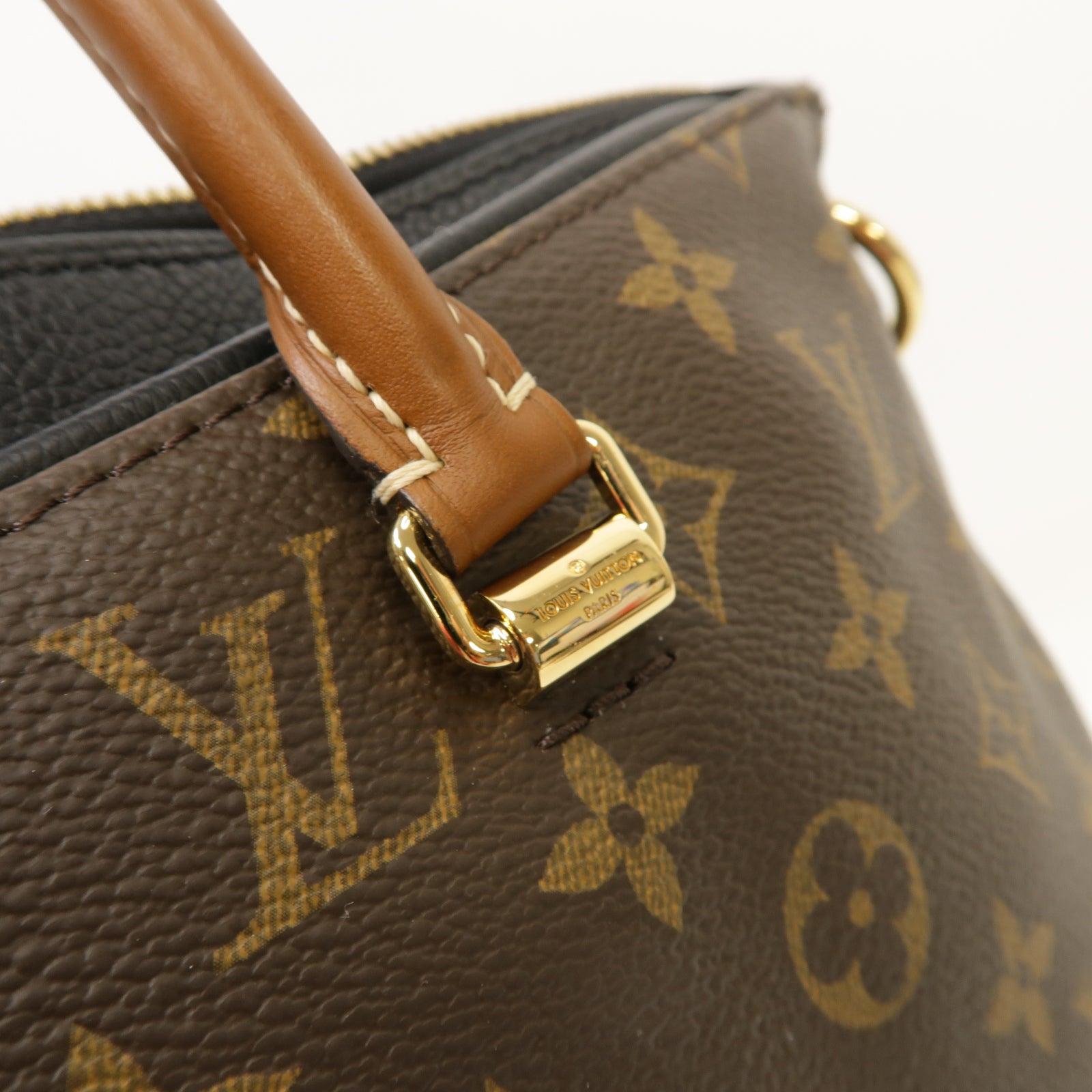 LOUIS VUITTON 【激減優惠】Monogram Pallas金扣手挽肩背兩用袋黑色/棕色