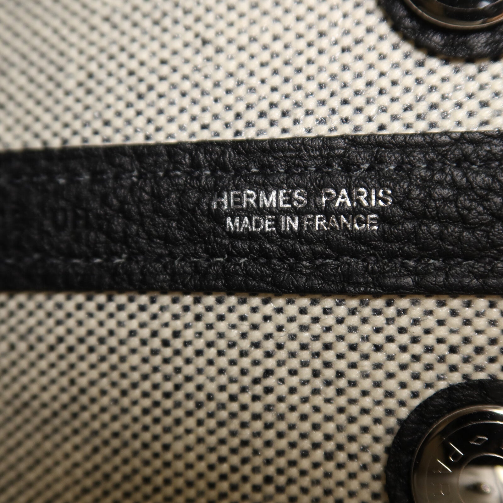 HERMES 帆布/Negonda皮革Mini Garden Party手挽袋Noir