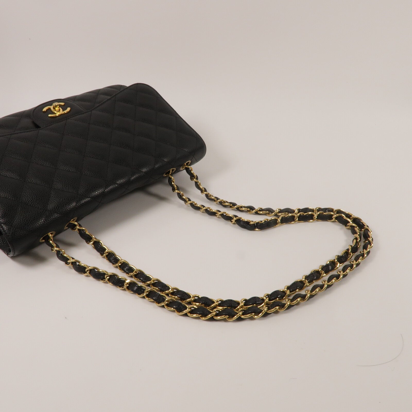 CHANEL 牛皮皮革Large Classic鏈帶肩背袋
