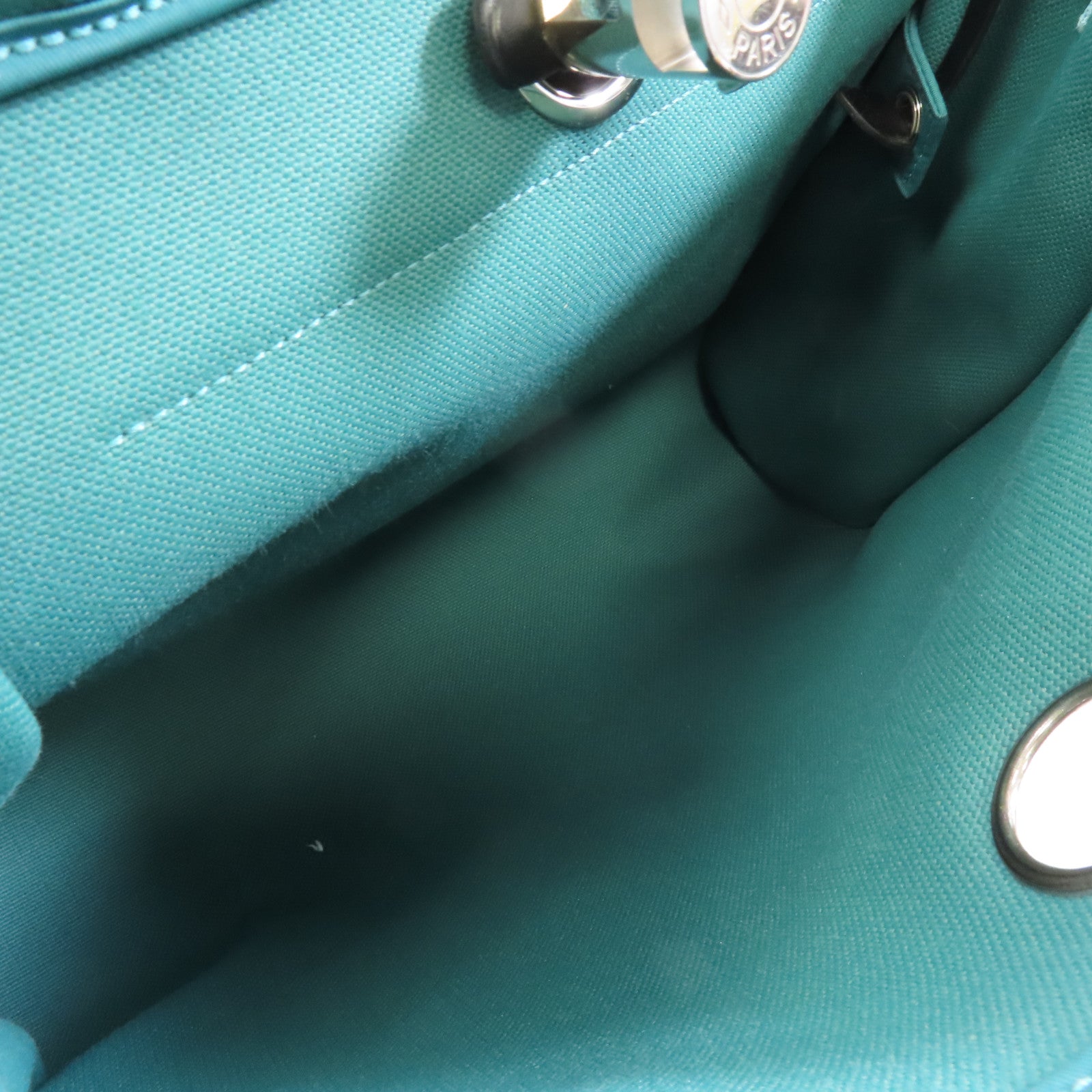HERMES 帆布Herbag PM銀扣手挽肩背兩用袋綠色