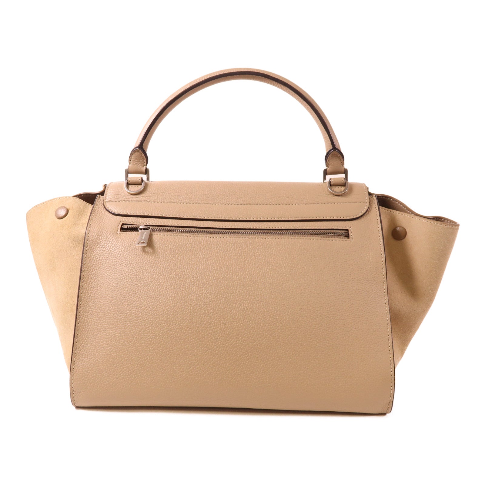 CELINE 牛皮皮革Trapeze銀扣手挽肩背兩用袋