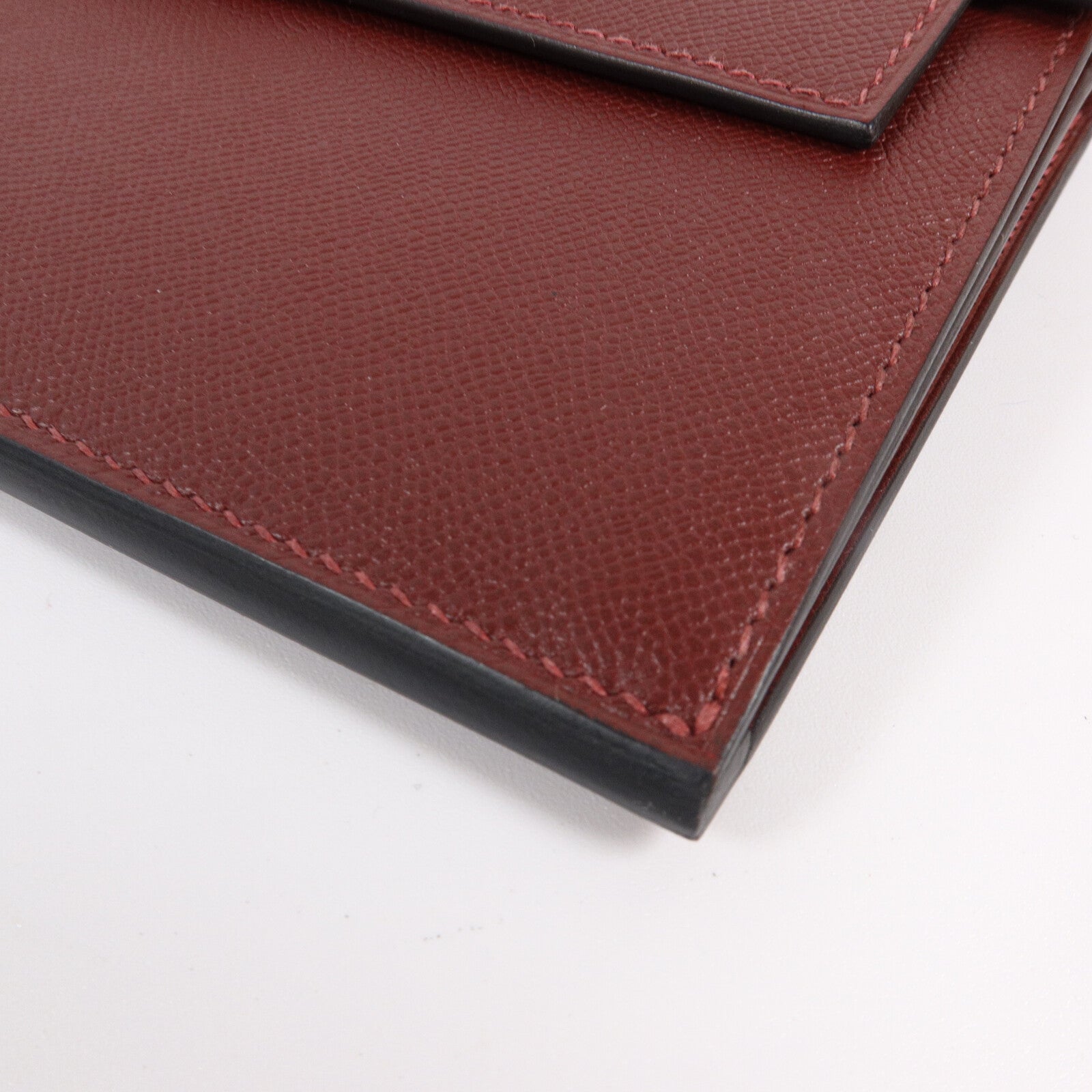 HERMES Madame皮革Kelly Pocket Long Wallet長錢包Rouge H