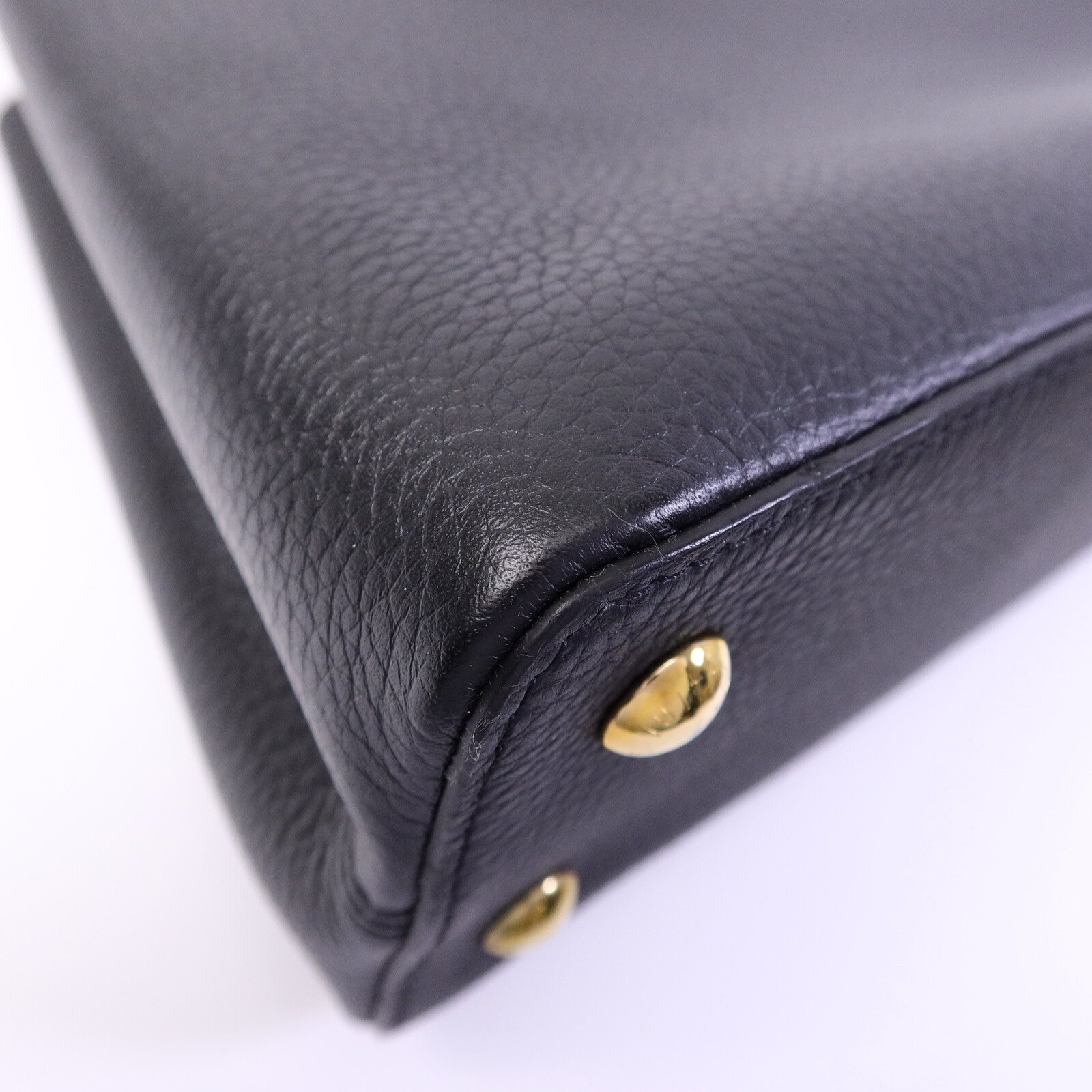 LOUIS VUITTON Taurillon Capucines MM手挽肩背兩用袋
