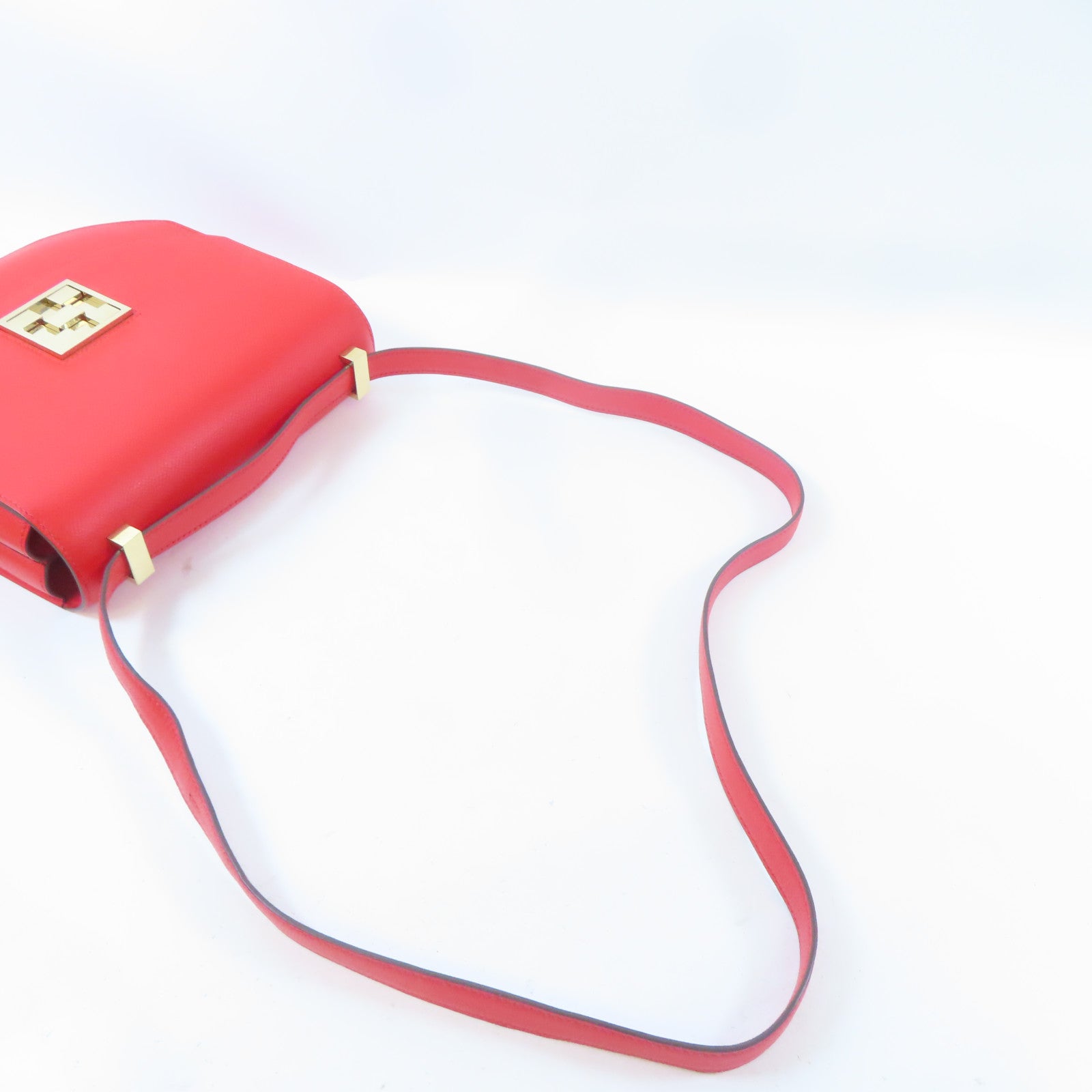 HERMES 【激減優惠】Epsom皮革Mosaique AU 24 Bag金扣肩背袋Rouge de Coeur/紅色