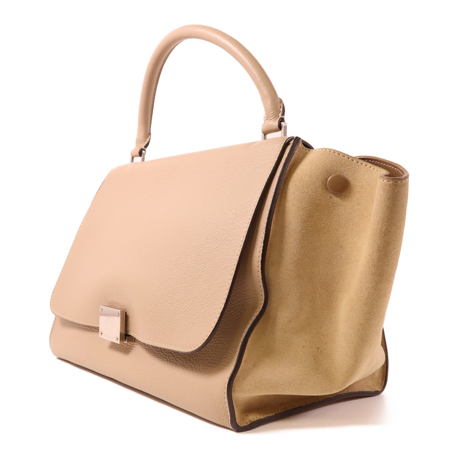 CELINE 牛皮皮革Trapeze銀扣手挽肩背兩用袋