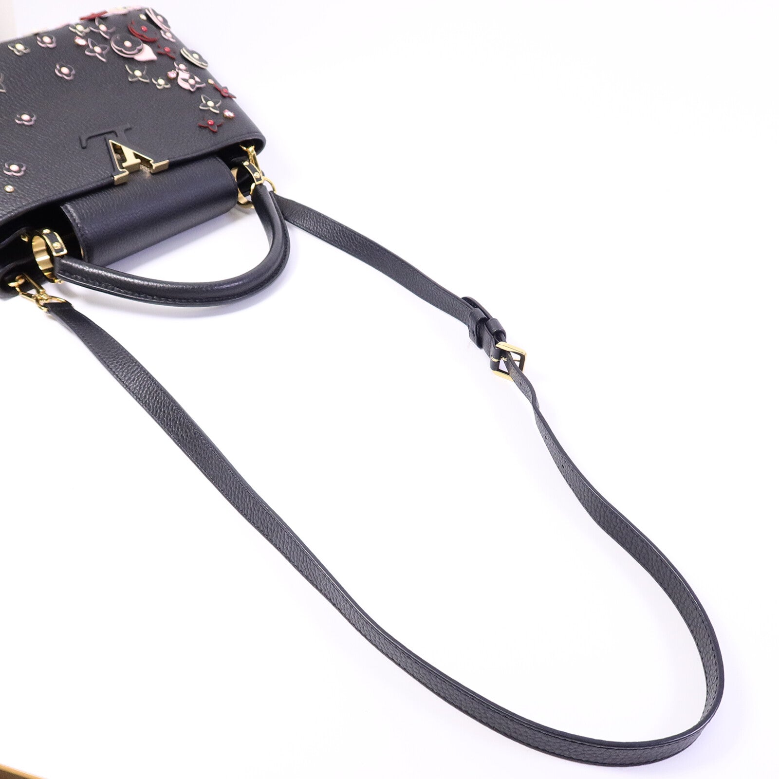 LOUIS VUITTON Taurillon Capucines MM手挽肩背兩用袋