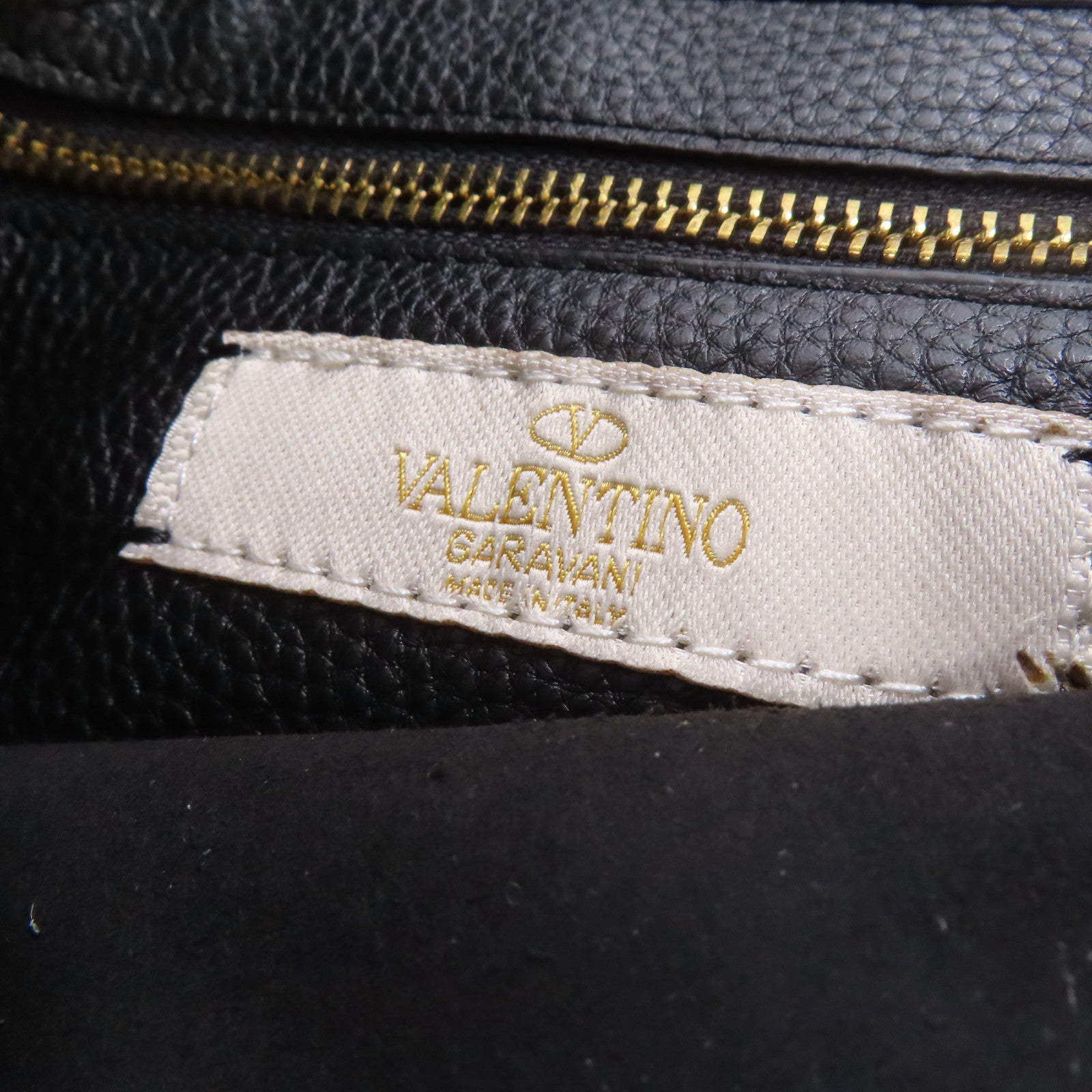 Valentino 【激減優惠】牛皮皮革Tote Bag金扣肩背袋黑色