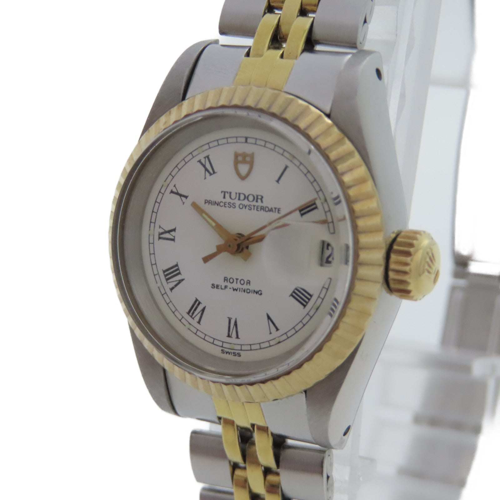TUDOR Princess Oysterdate不鏽鋼/18K黃金手錶自動機芯白色