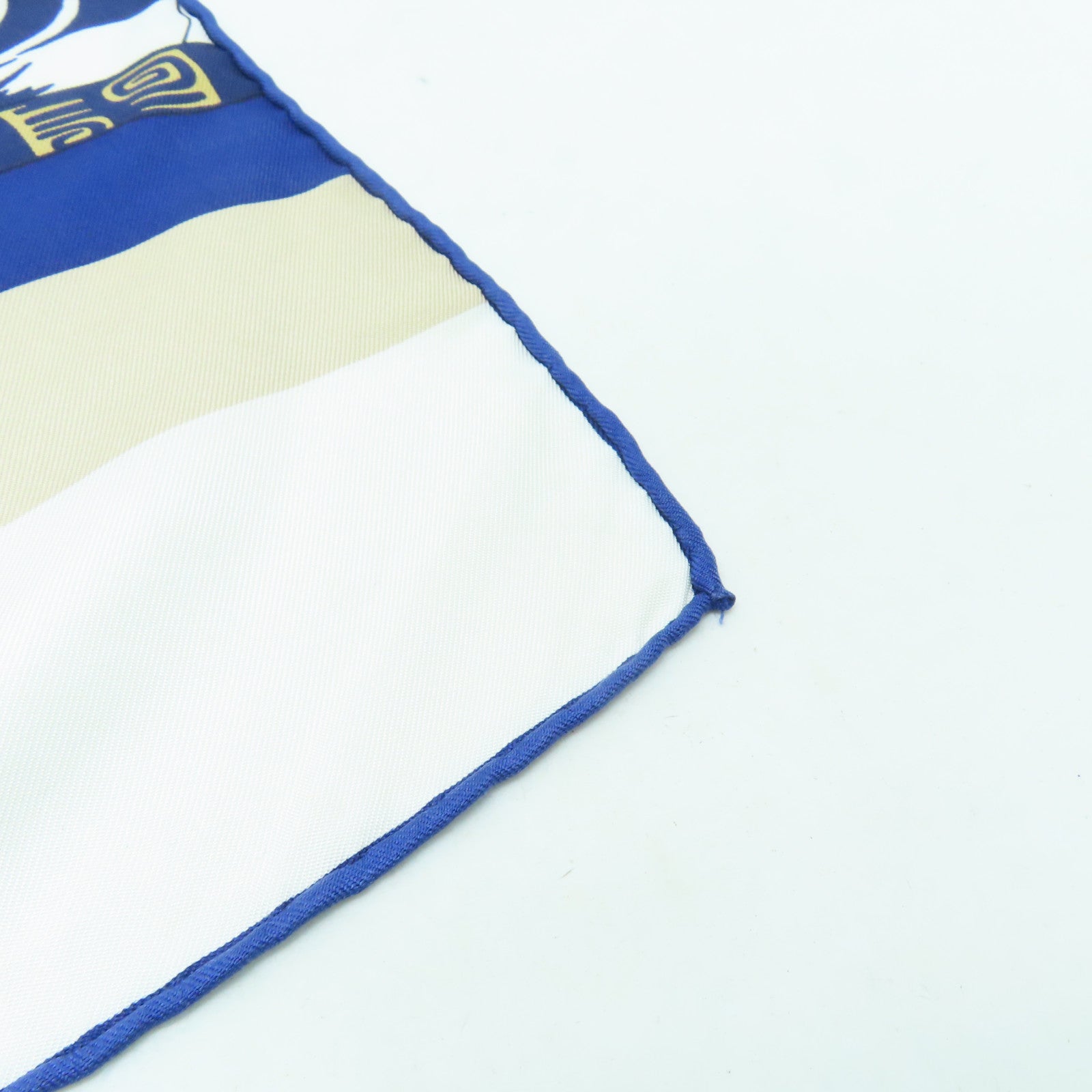 HERMES 【激減優惠】絲質Scarf 180x90圍巾白色/藍色/啡色