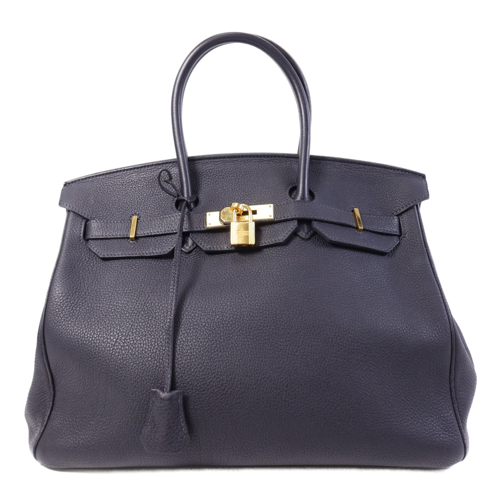 HERMES Togo皮革Birkin 35金扣手挽袋Bleu Obscur