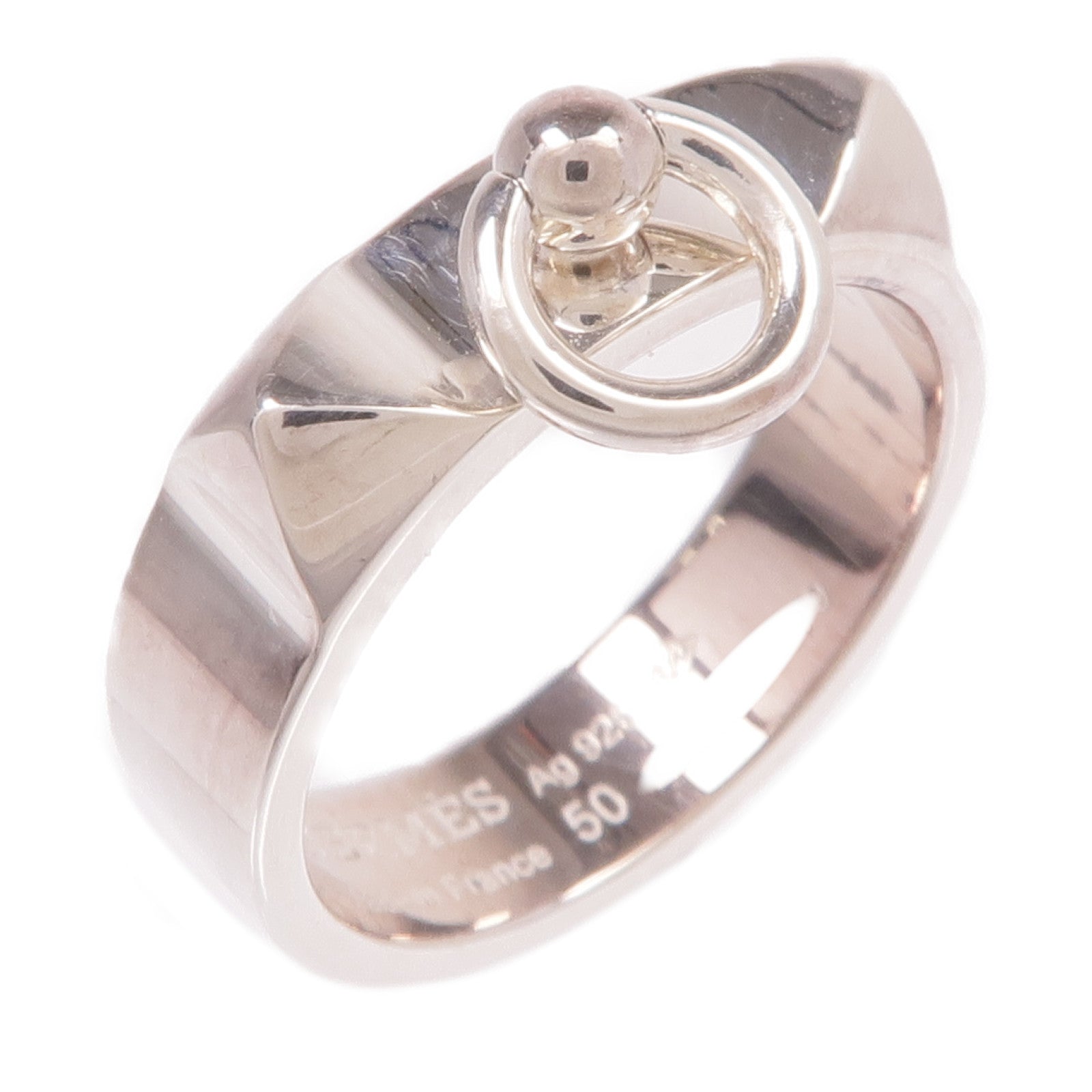 HERMES 925純銀Collier de chien Ring戒指Hermes#50/US#5.25