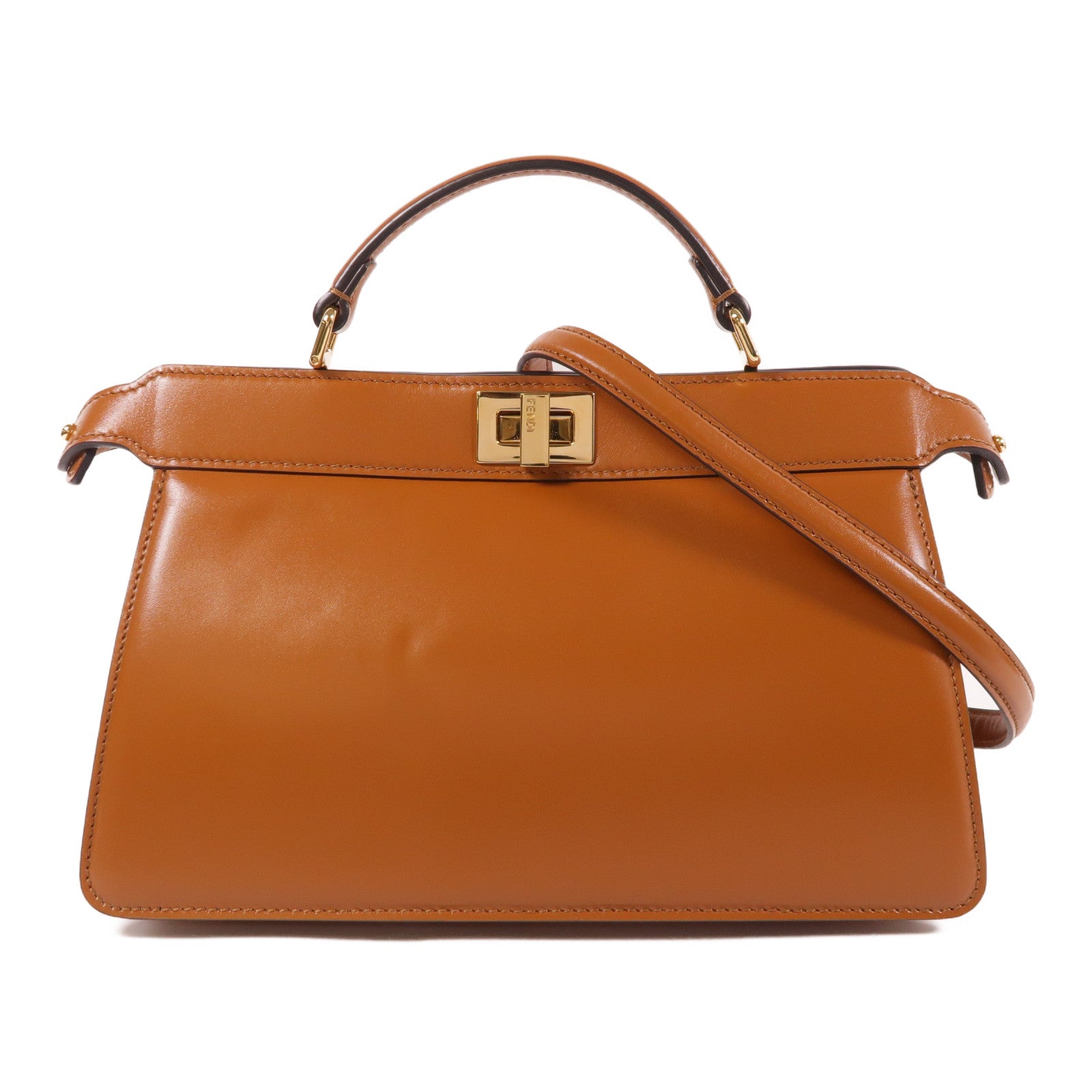 FENDI 牛皮皮革Peekaboo金扣手挽肩背兩用袋