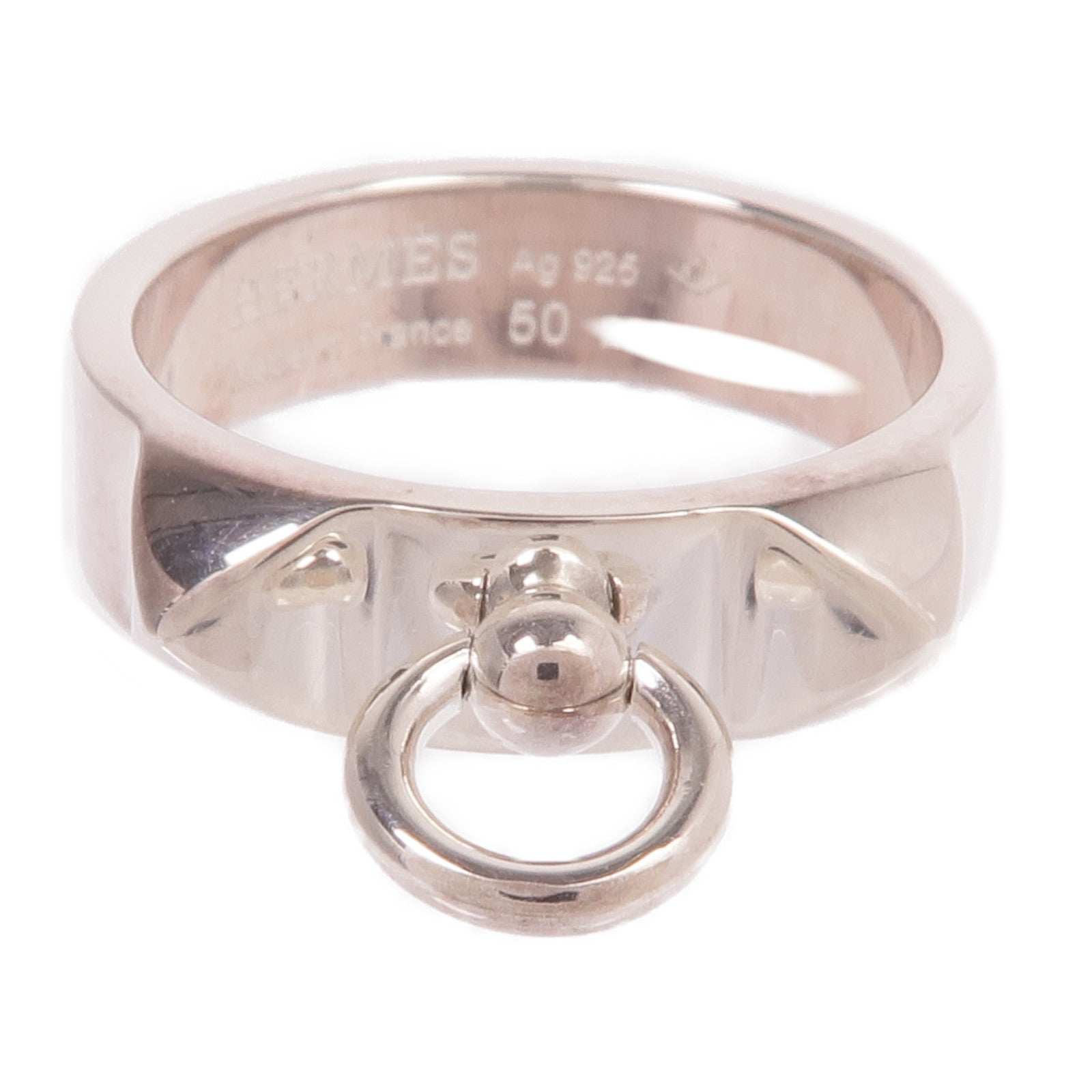 HERMES 925純銀Collier de chien Ring戒指Hermes#50/US#5.25