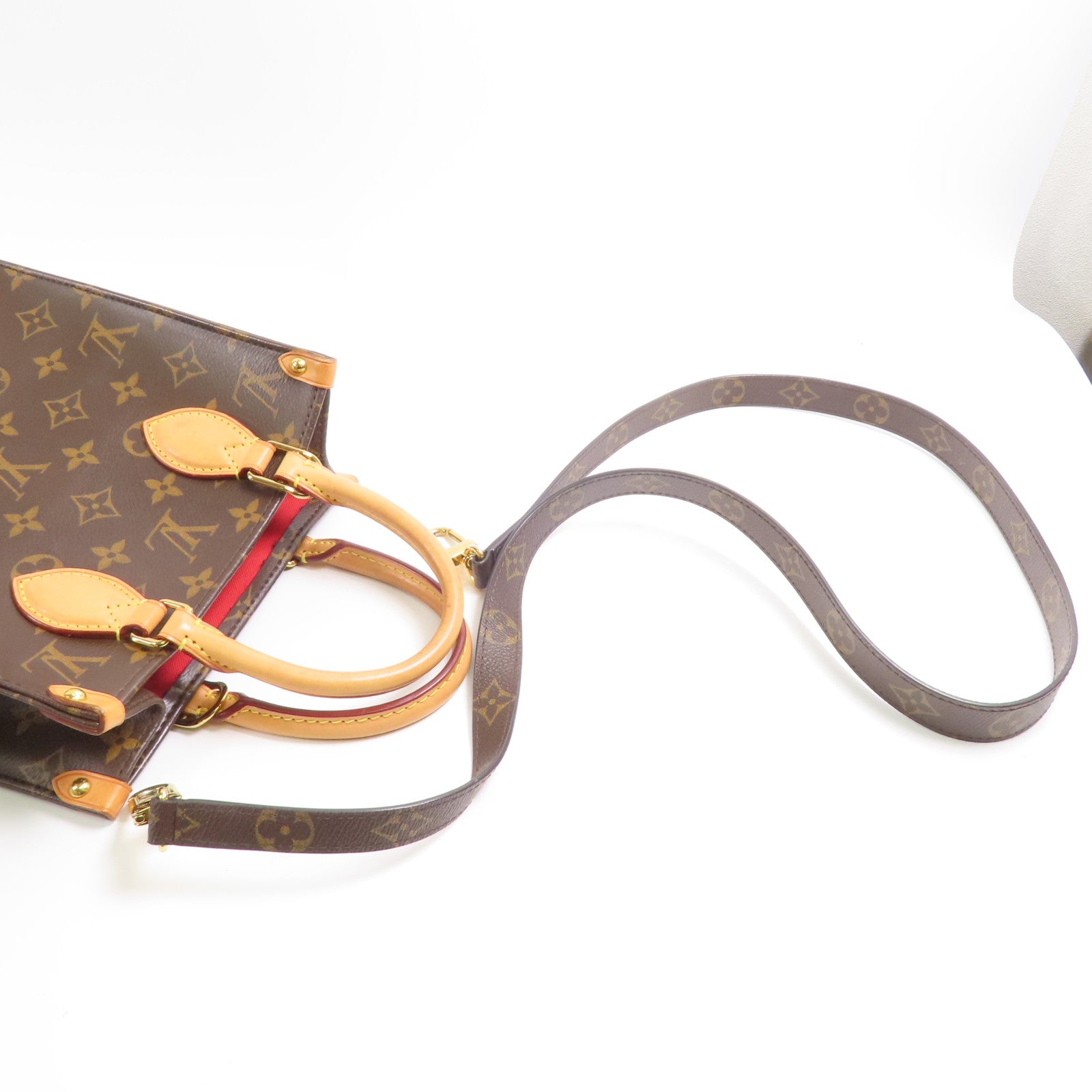 LOUIS VUITTON LV GHW Sac Plat BB 2 Way Shoulder Bag M46265 Monogram Brown