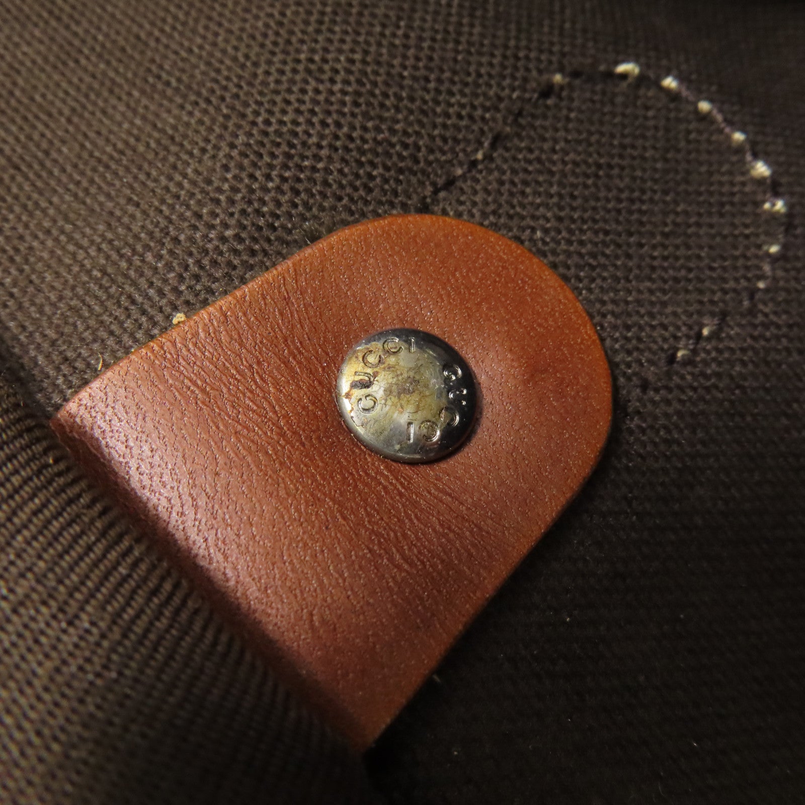 GUCCI 塗層帆布Boston Bag銀扣波士頓包