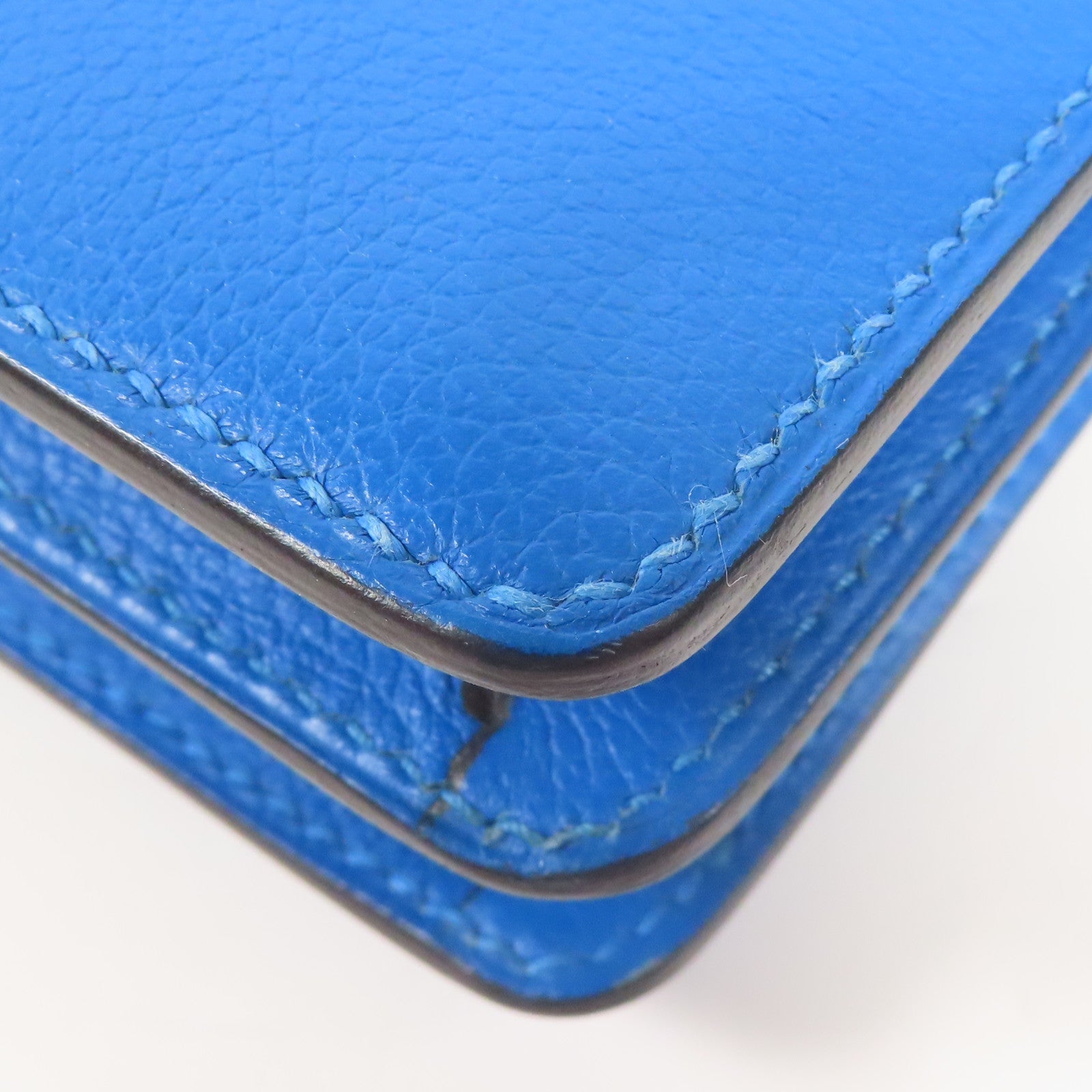 HERMES Evercolor皮革Mini Roulis金扣肩背袋Blue Hydra