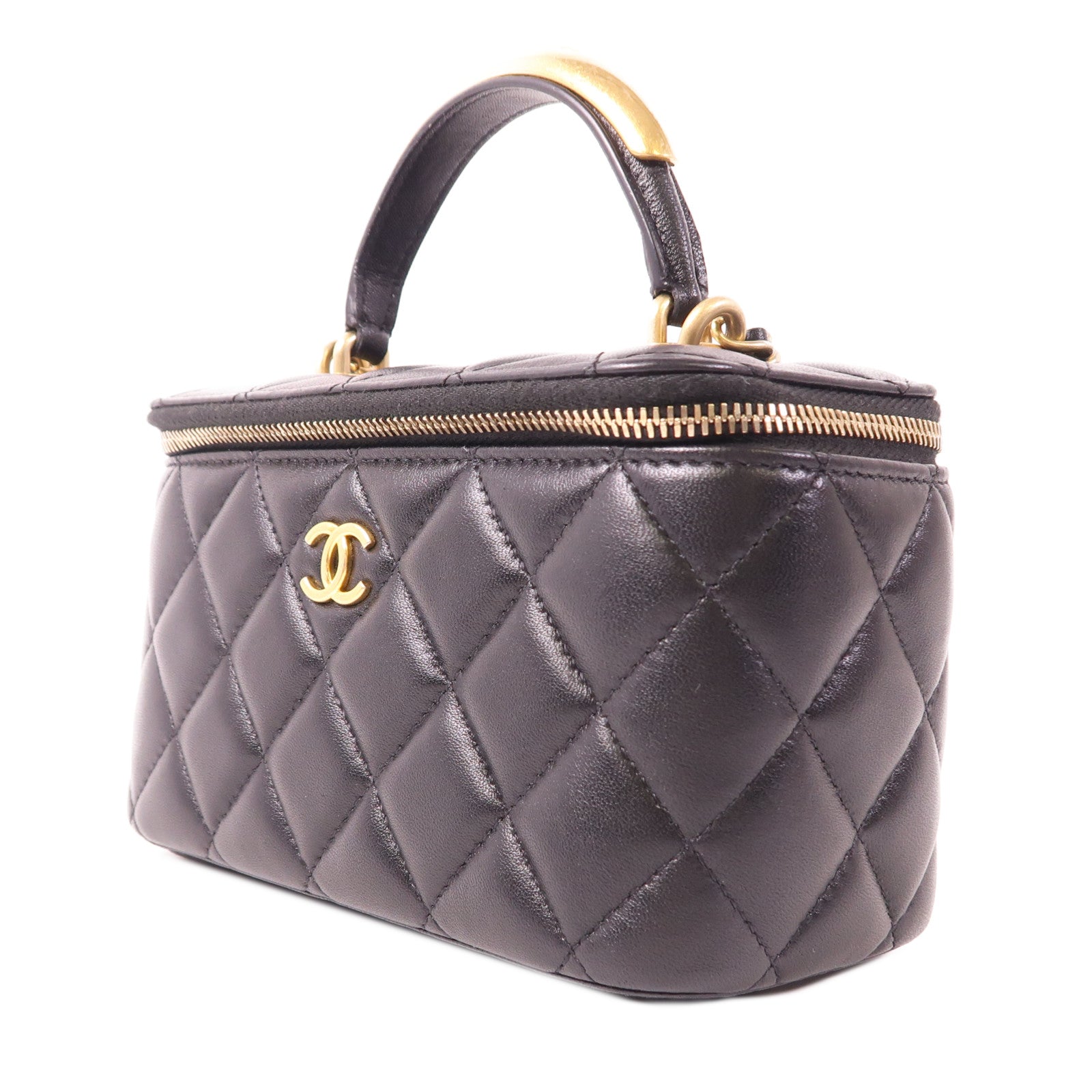 CHANEL 羊皮皮革Vanity Case金扣手挽肩背兩用袋