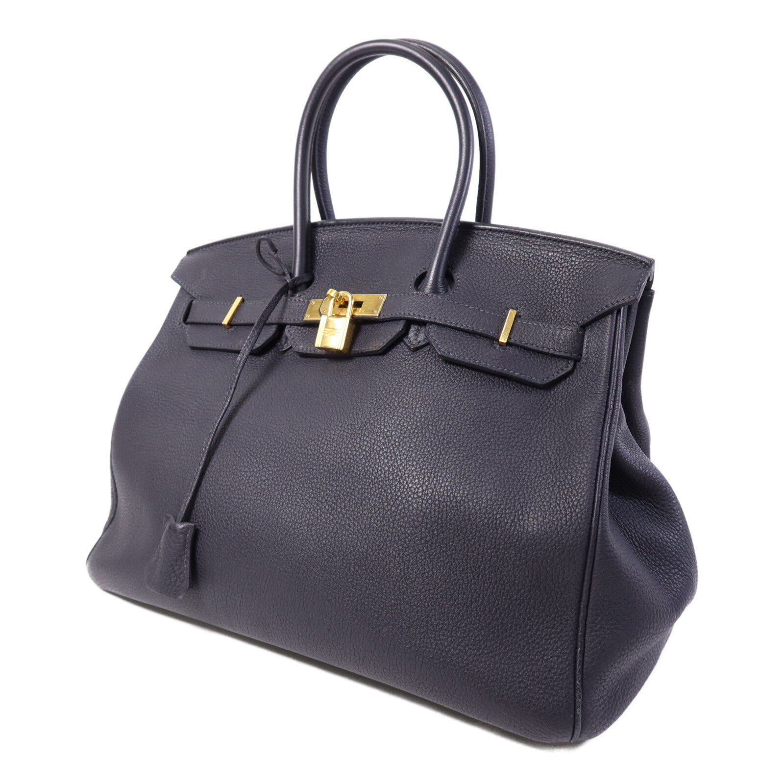 HERMES Togo皮革Birkin 35金扣手挽袋Bleu Obscur