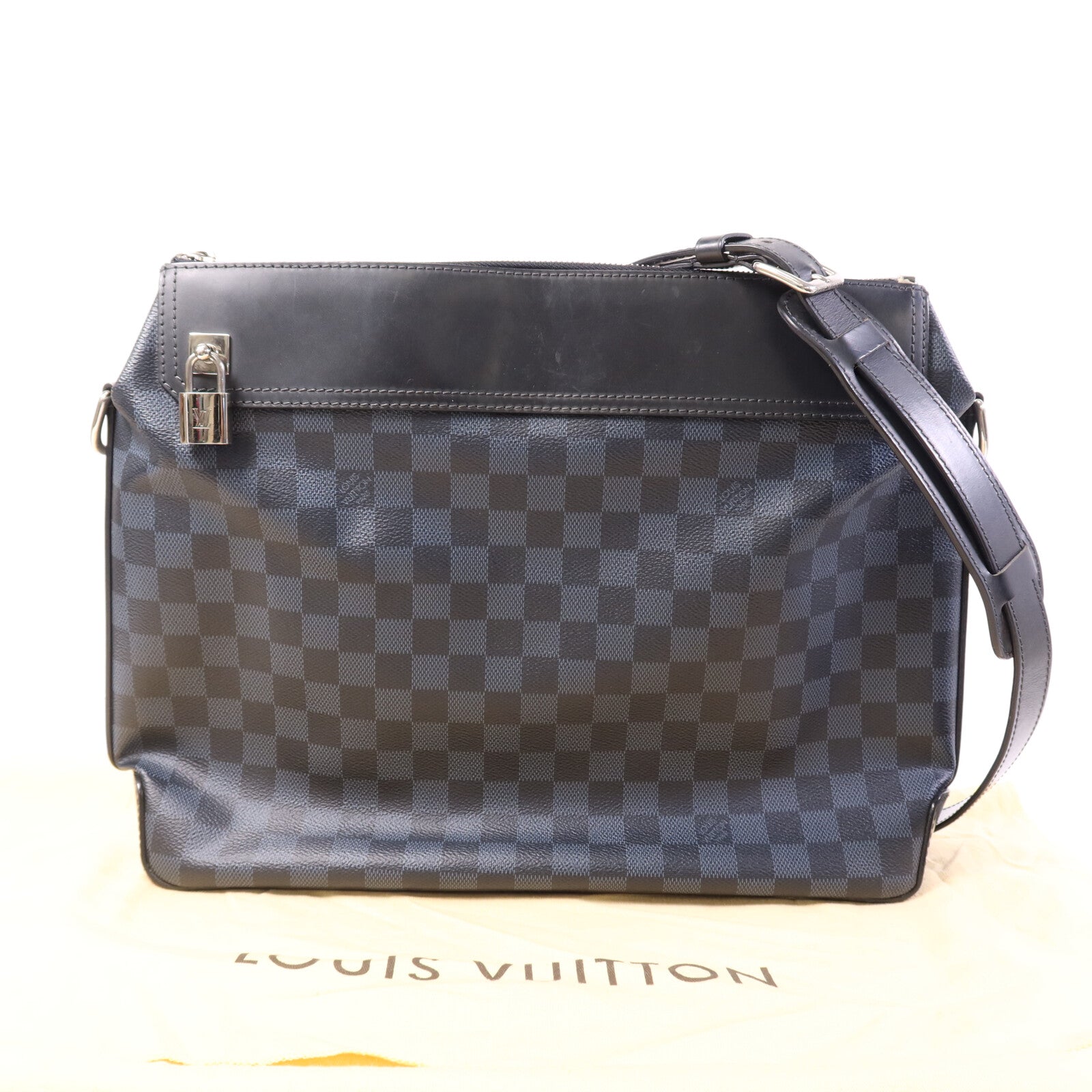 LOUIS VUITTON 【激減優惠】Damier Cobalt Greenwich Messenger銀扣肩背袋