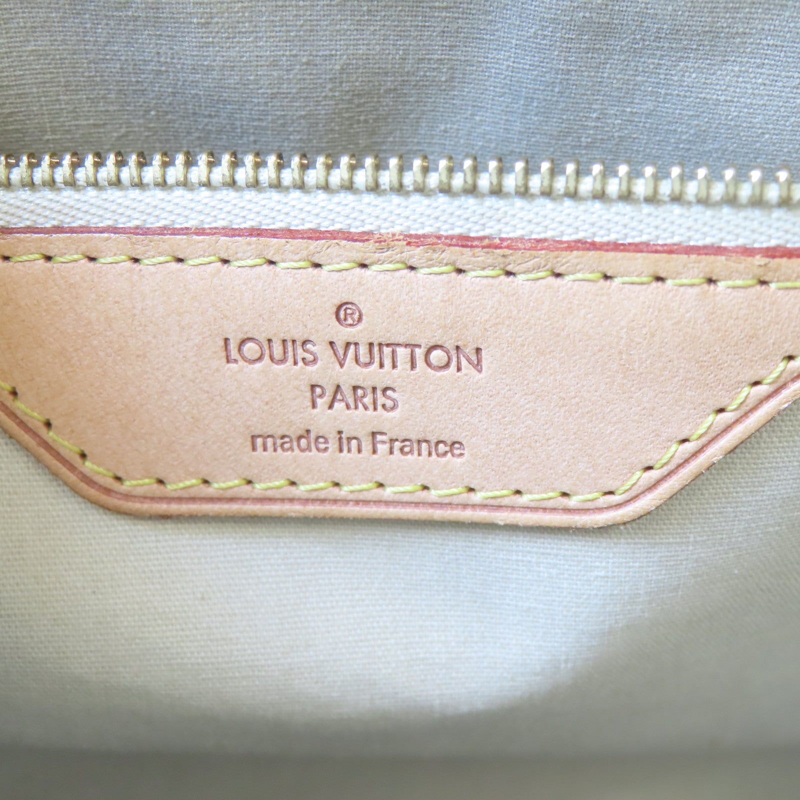 LOUIS VUITTON Vernis Brera金扣手挽肩背兩用袋米色