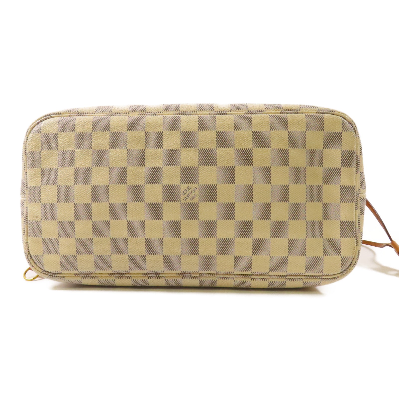 LOUIS VUITTON Damier Azur Neverfull MM金扣手挽袋