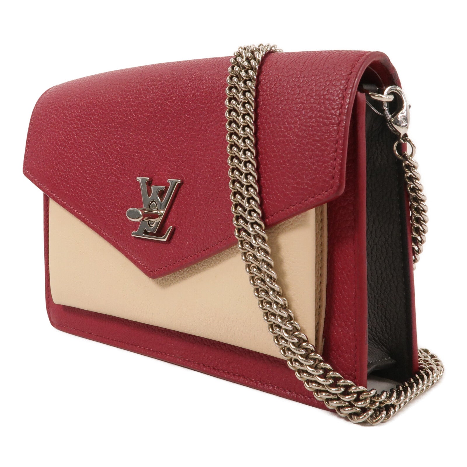 LOUIS VUITTON 牛皮皮革Pochette Lockme Chain鏈帶肩背袋