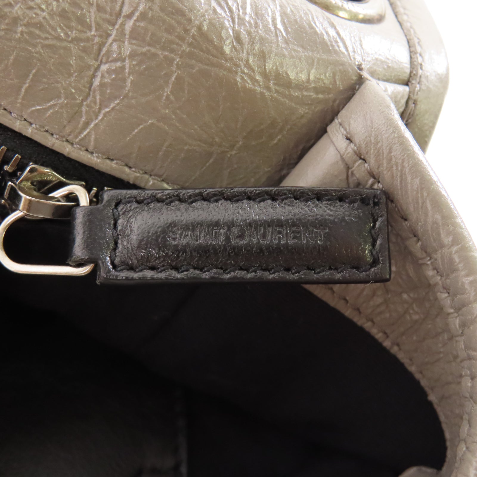 SAINT LAURENT 牛皮皮革Niki Bag銀扣鏈帶肩背袋灰色