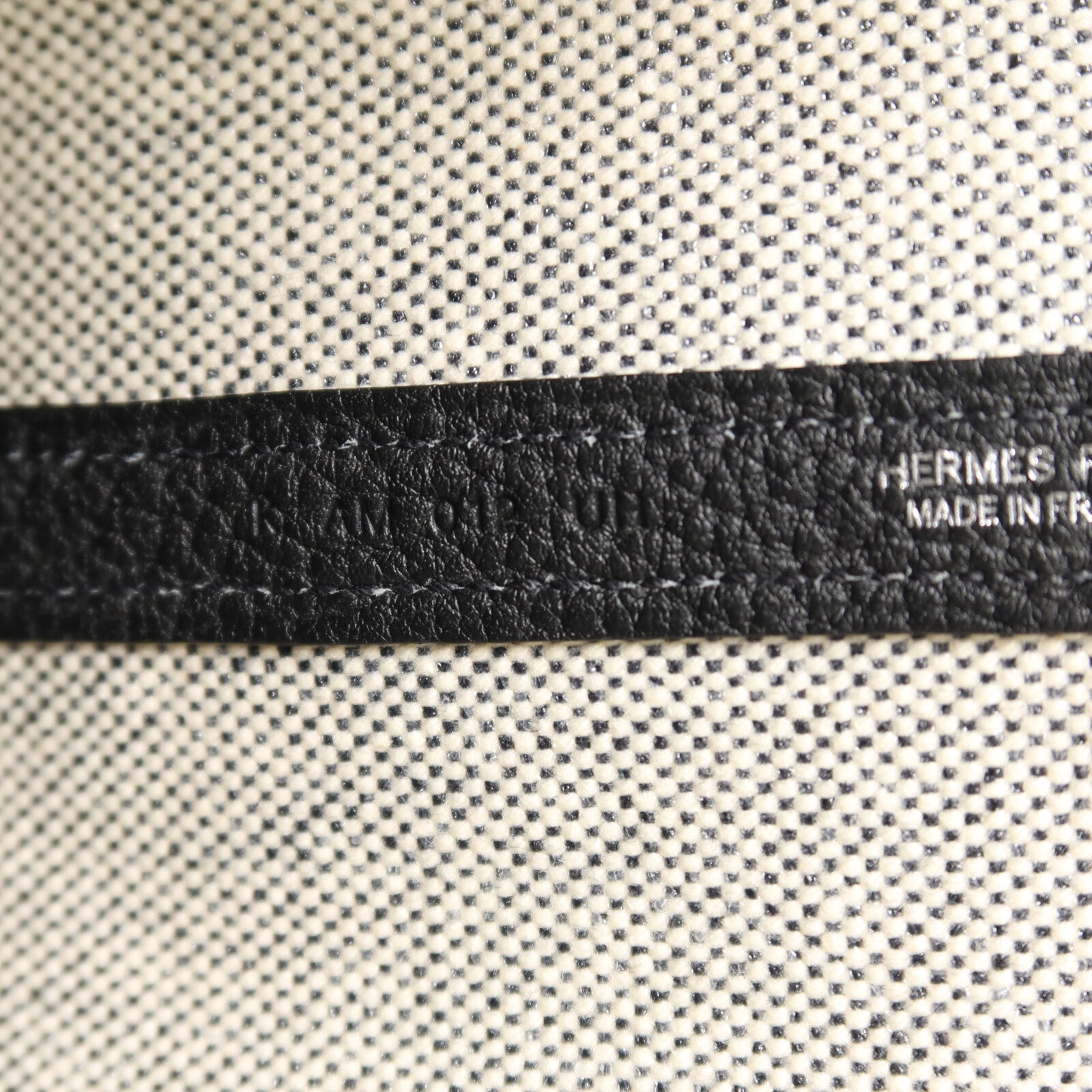 HERMES 帆布/Negonda皮革Mini Garden Party手挽袋Noir
