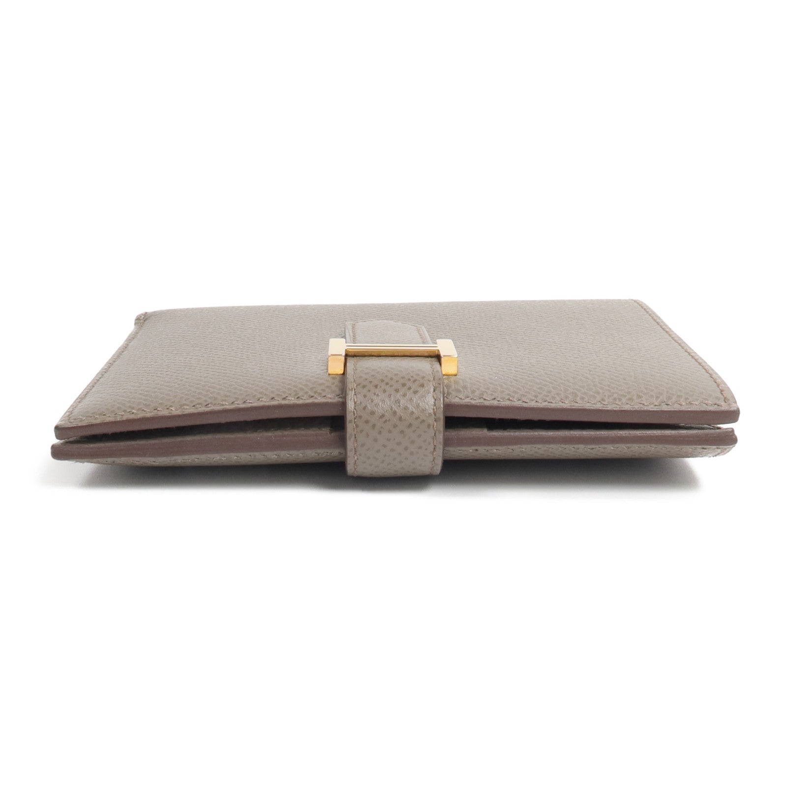 HERMES Epsom皮革Bearn Compact Wallet錢包Etain