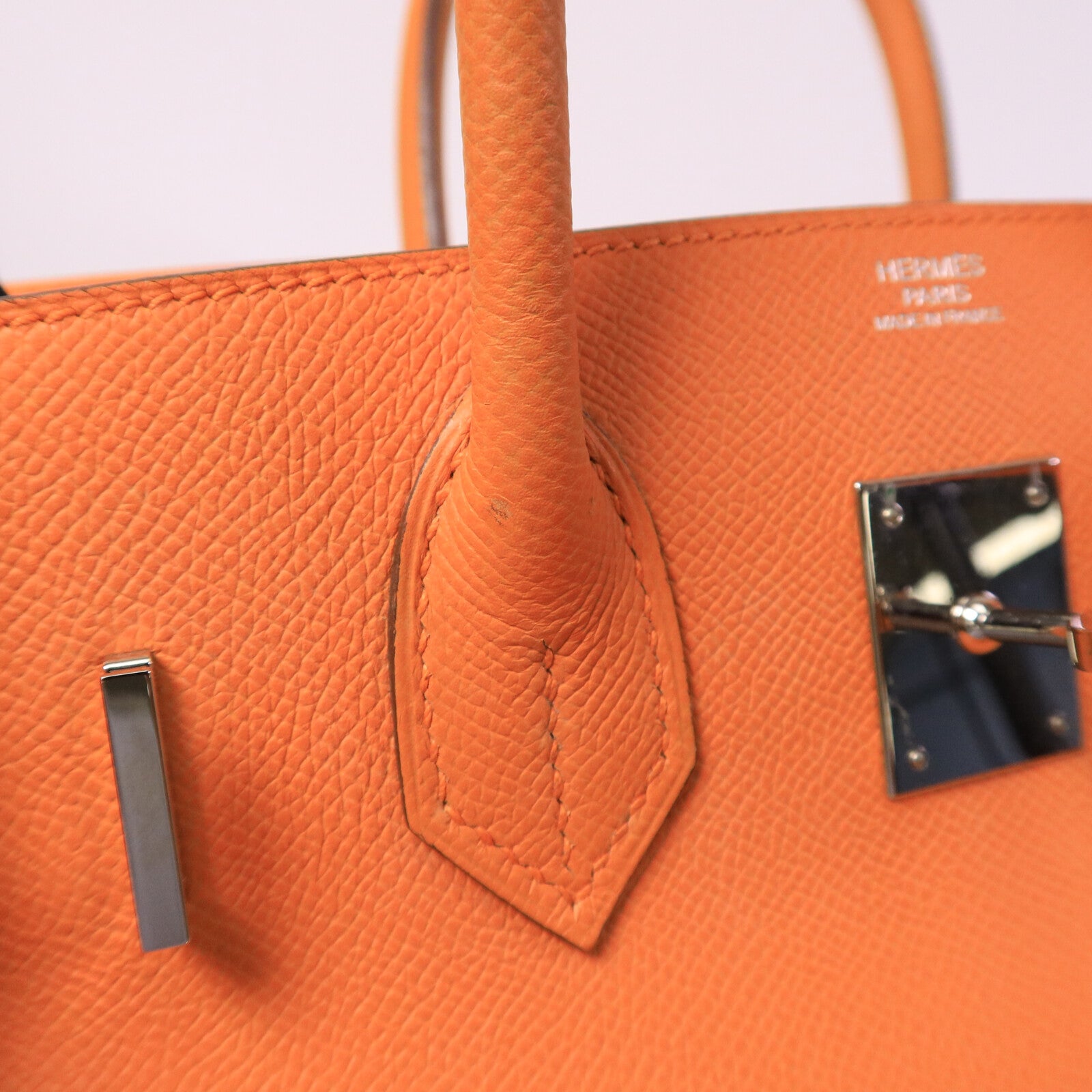 HERMES Epsom皮革Birkin 30手挽袋Orange