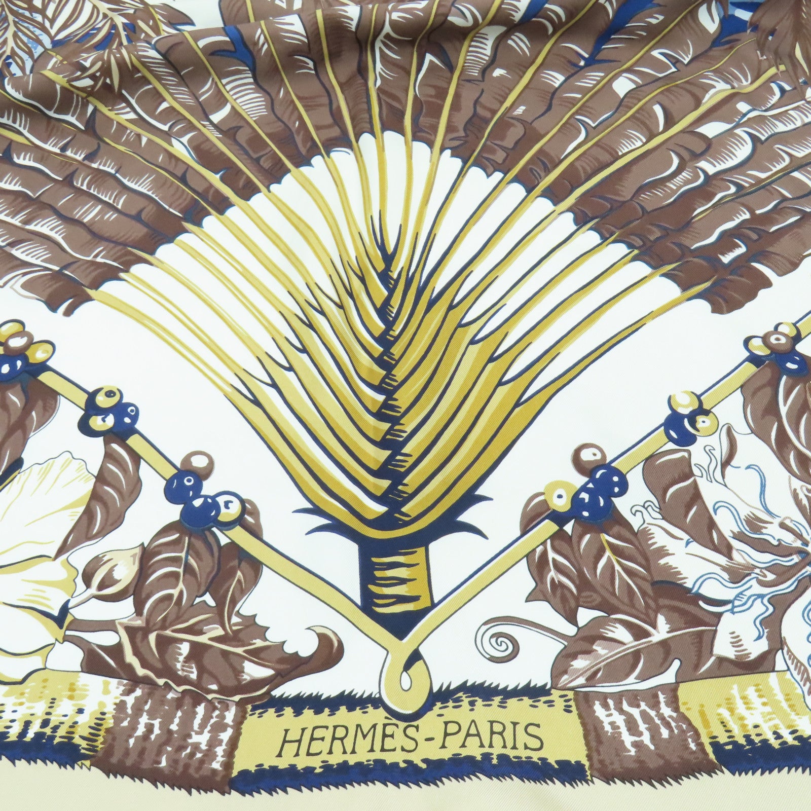 HERMES 【激減優惠】絲質Scarf 180x90圍巾白色/藍色/啡色
