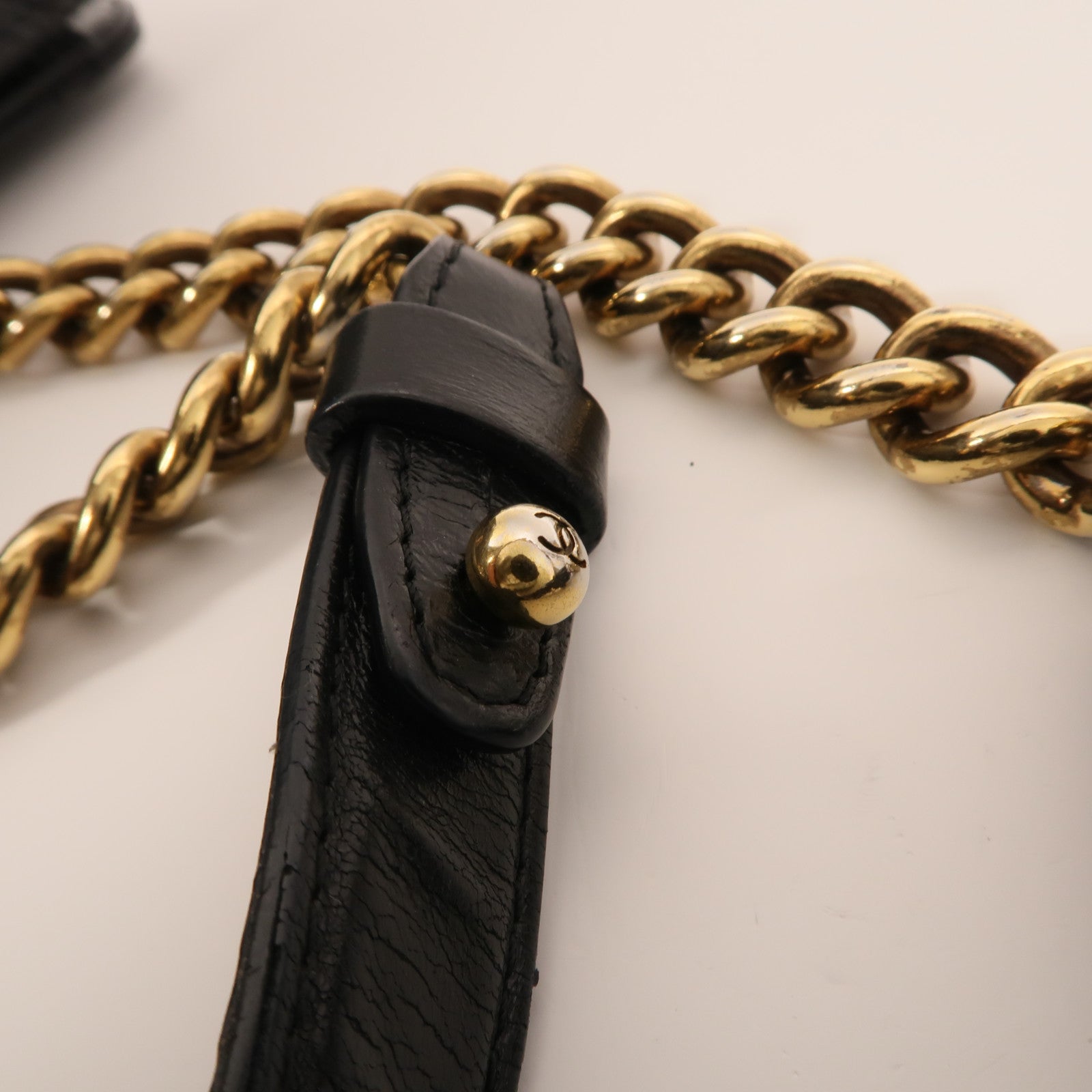 CHANEL 牛皮皮革Perfect Edge Tote金扣鏈帶肩背袋