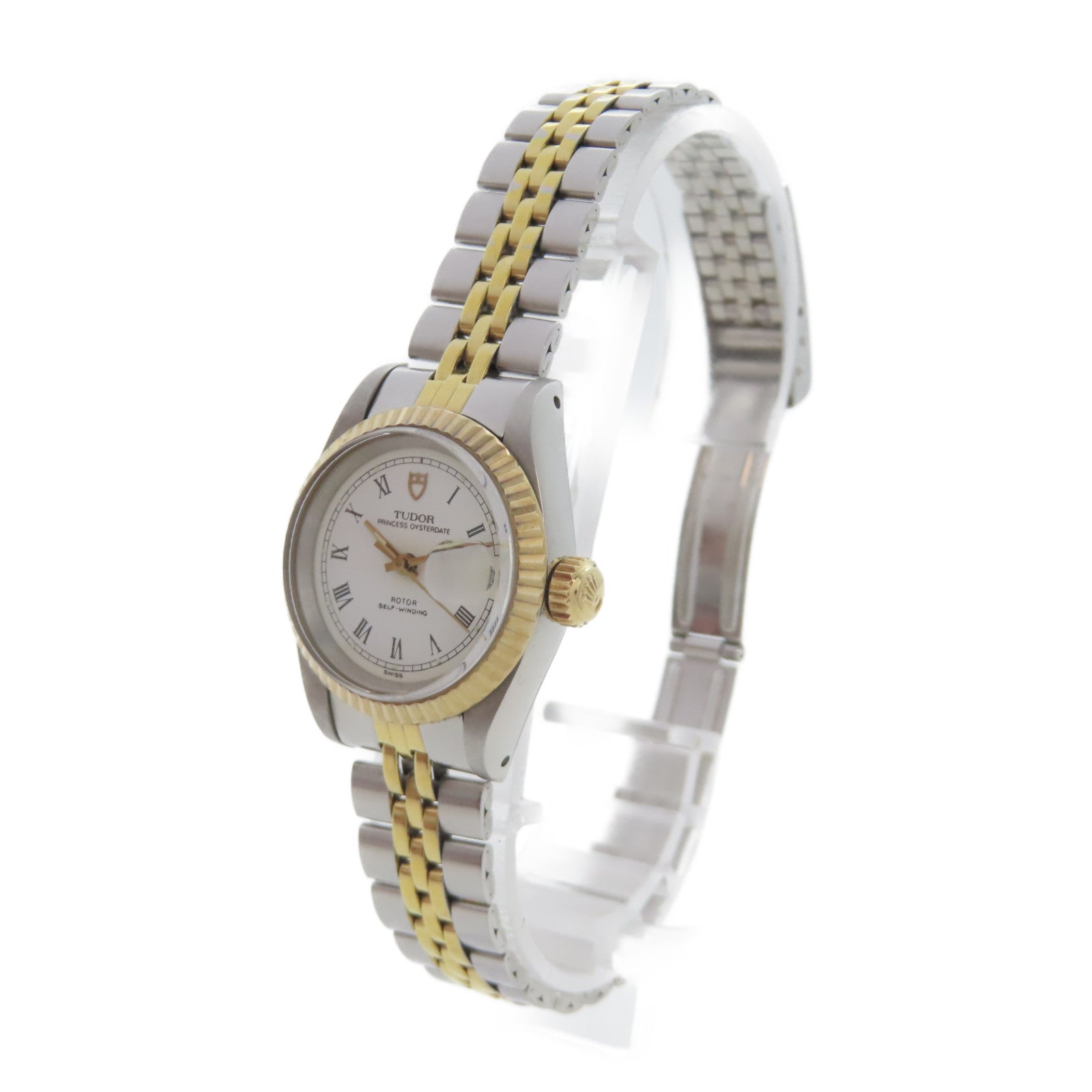 TUDOR Princess Oysterdate不鏽鋼/18K黃金手錶自動機芯白色