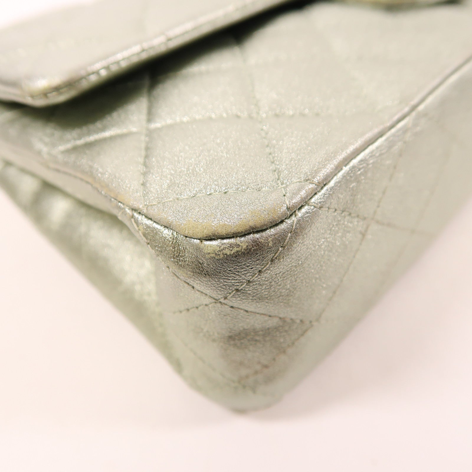 CHANEL 皮革Classic 25銀扣鏈帶肩背袋