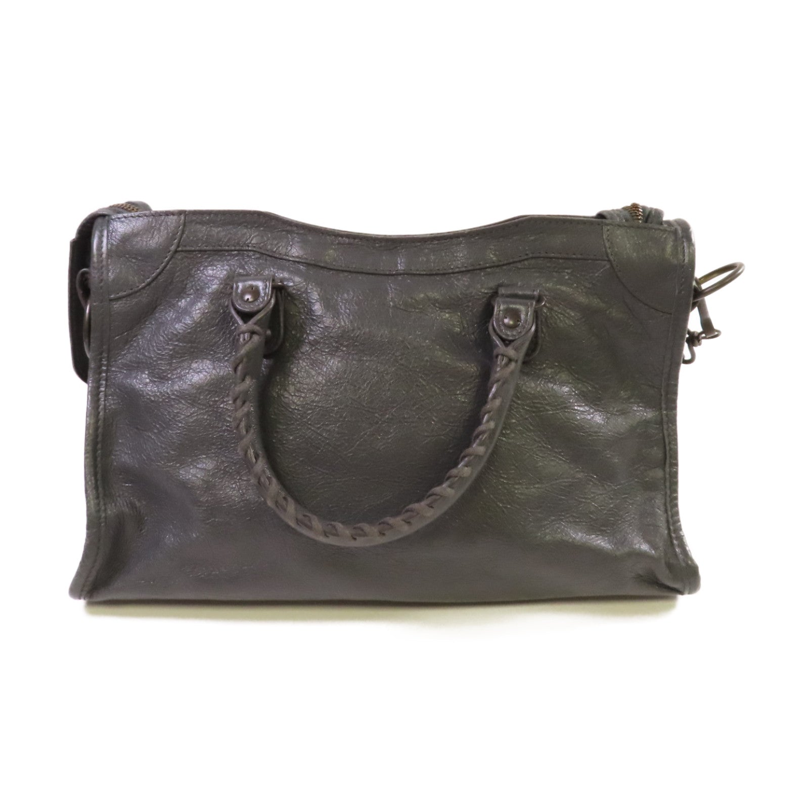 BALENCIAGA 牛皮皮革Small City 2Way Shoulder Bag手挽肩背兩用袋炭灰色