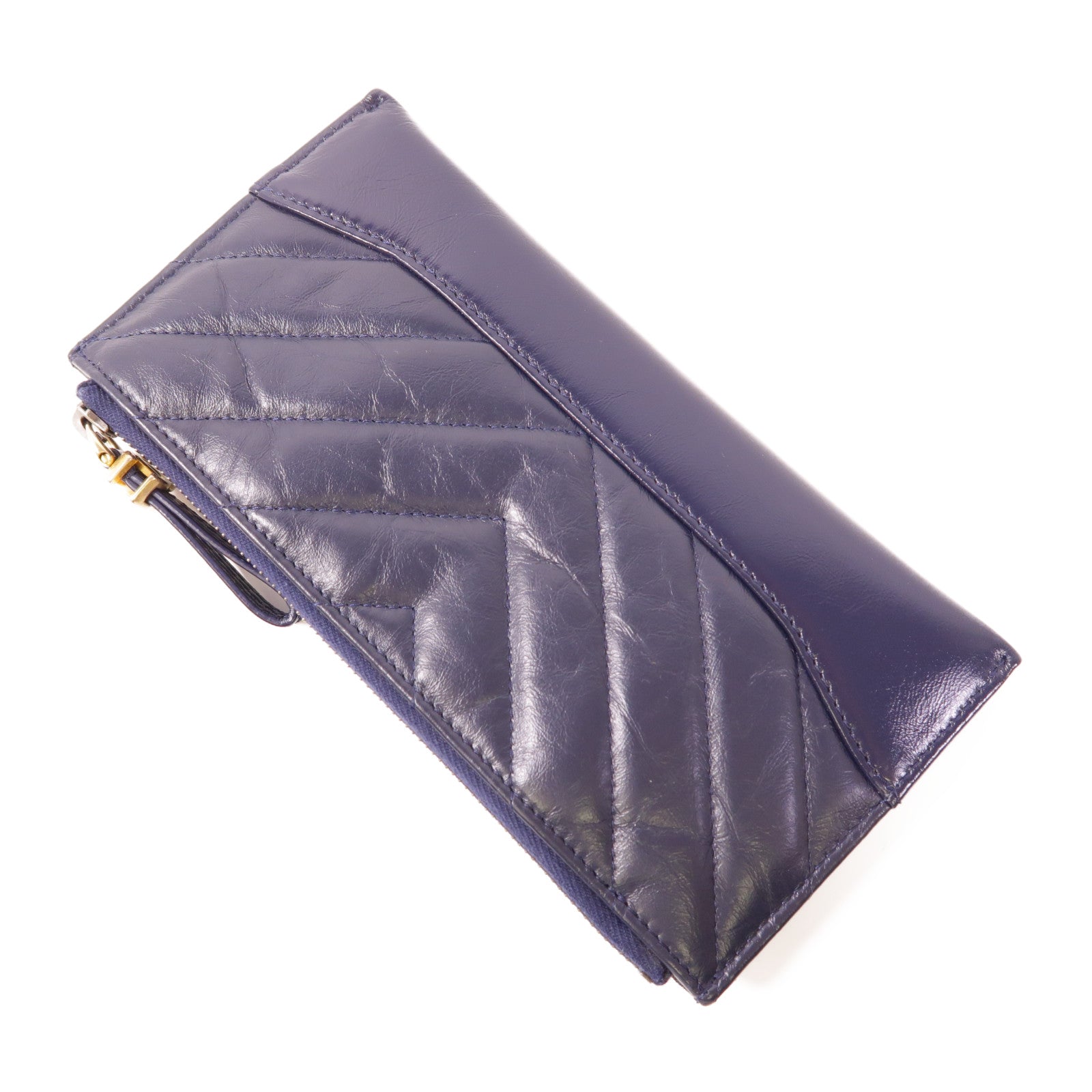 CHANEL 【激減優惠】牛皮皮革Long Wallet金扣長錢包