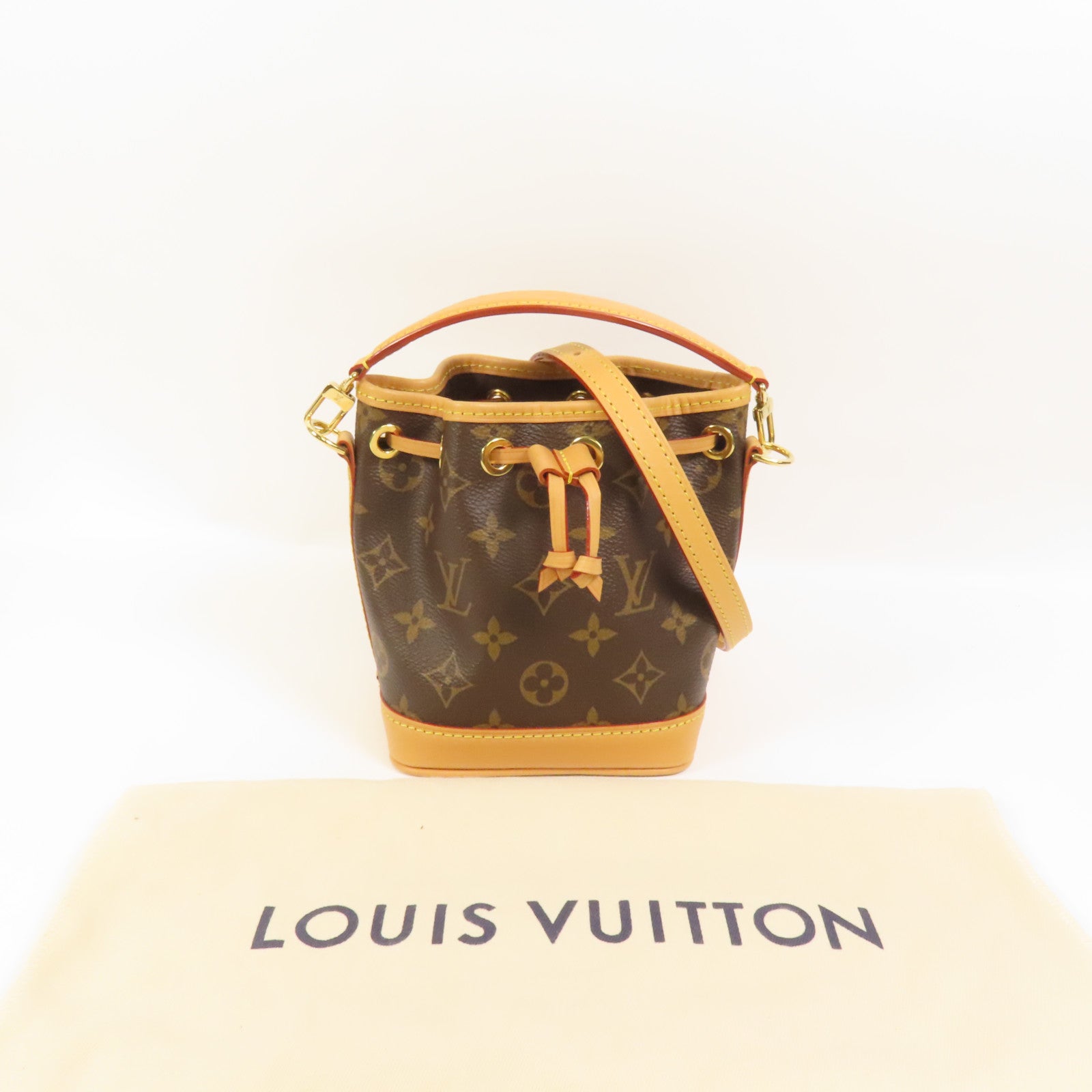 LOUIS VUITTON Monogram Nano Noe金扣手挽肩背兩用袋