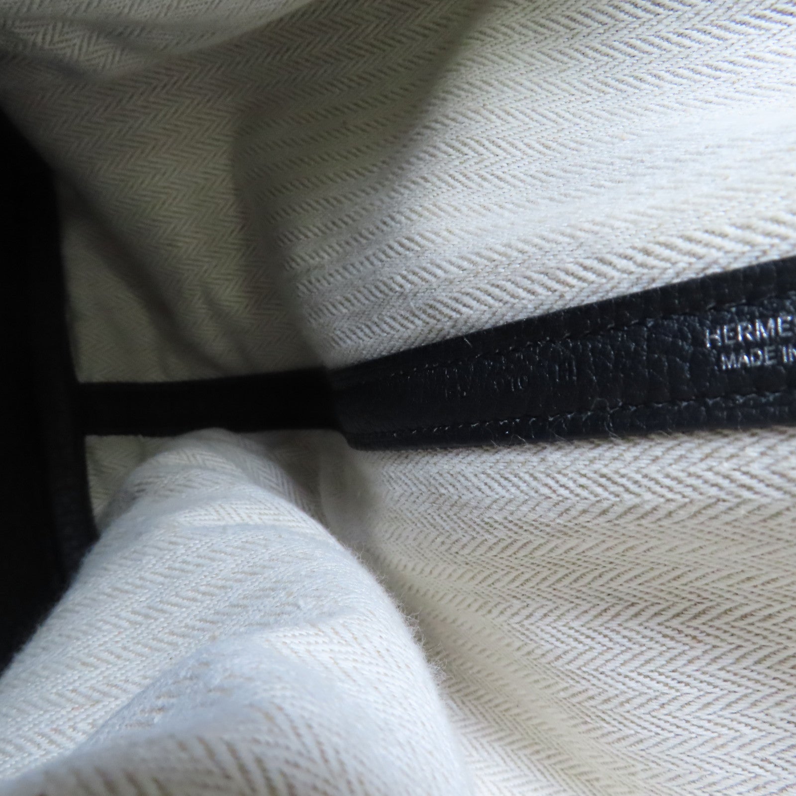 HERMES Negonda皮革Garden Party PM銀扣手挽袋Noir