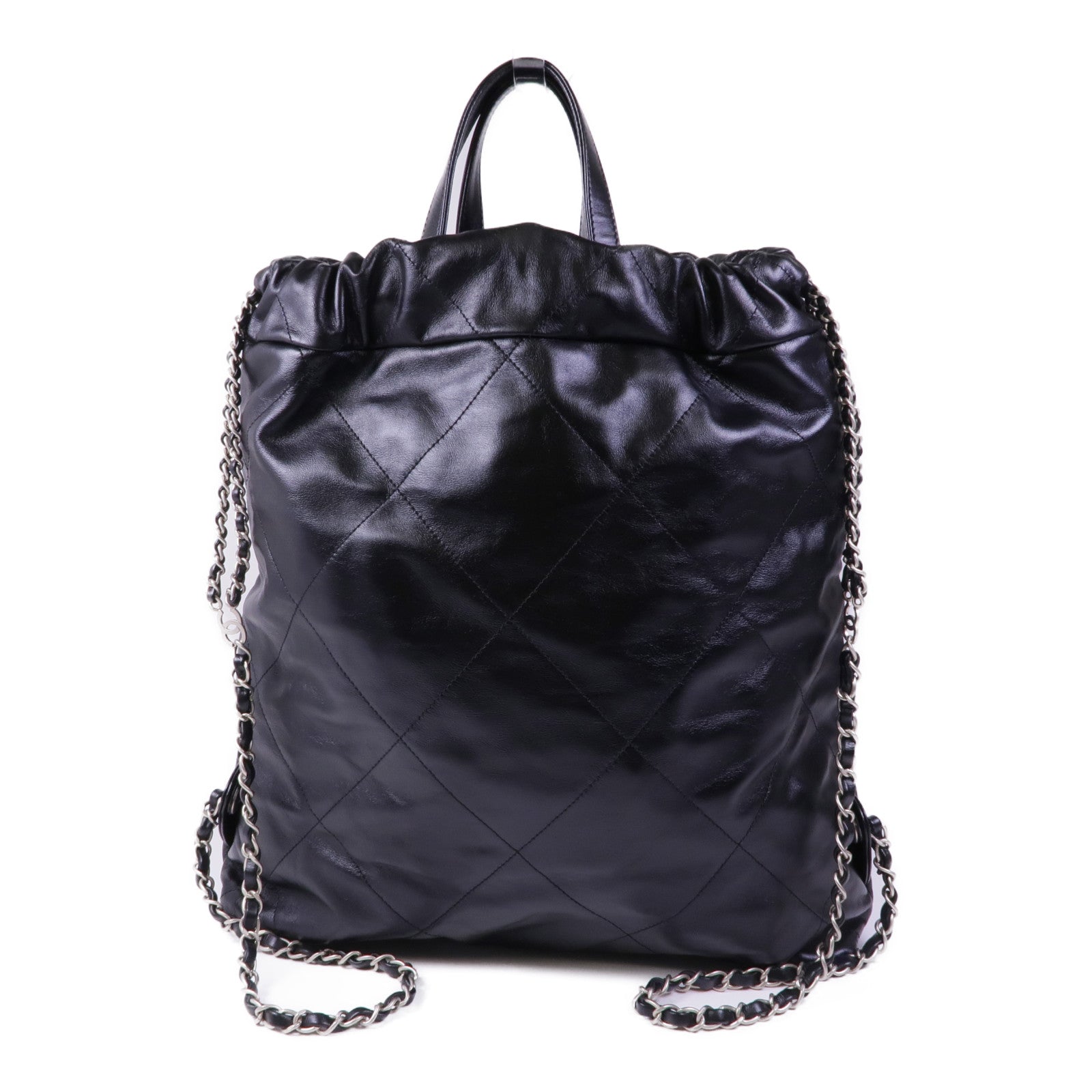 CHANEL 牛皮皮革Chanel 22 Backpack銀扣背包
