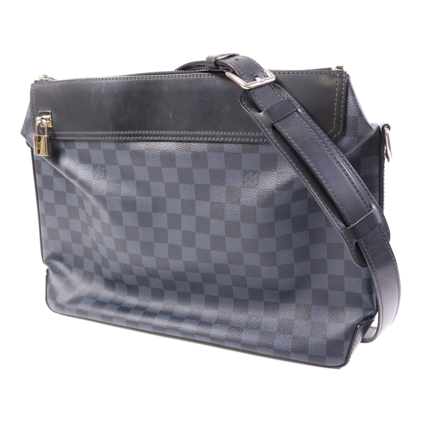 LOUIS VUITTON 【激減優惠】Damier Cobalt Greenwich Messenger銀扣肩背袋