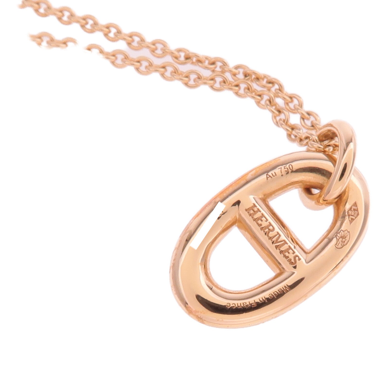 HERMES 18K玫瑰金Farandoie Pendant項鍊