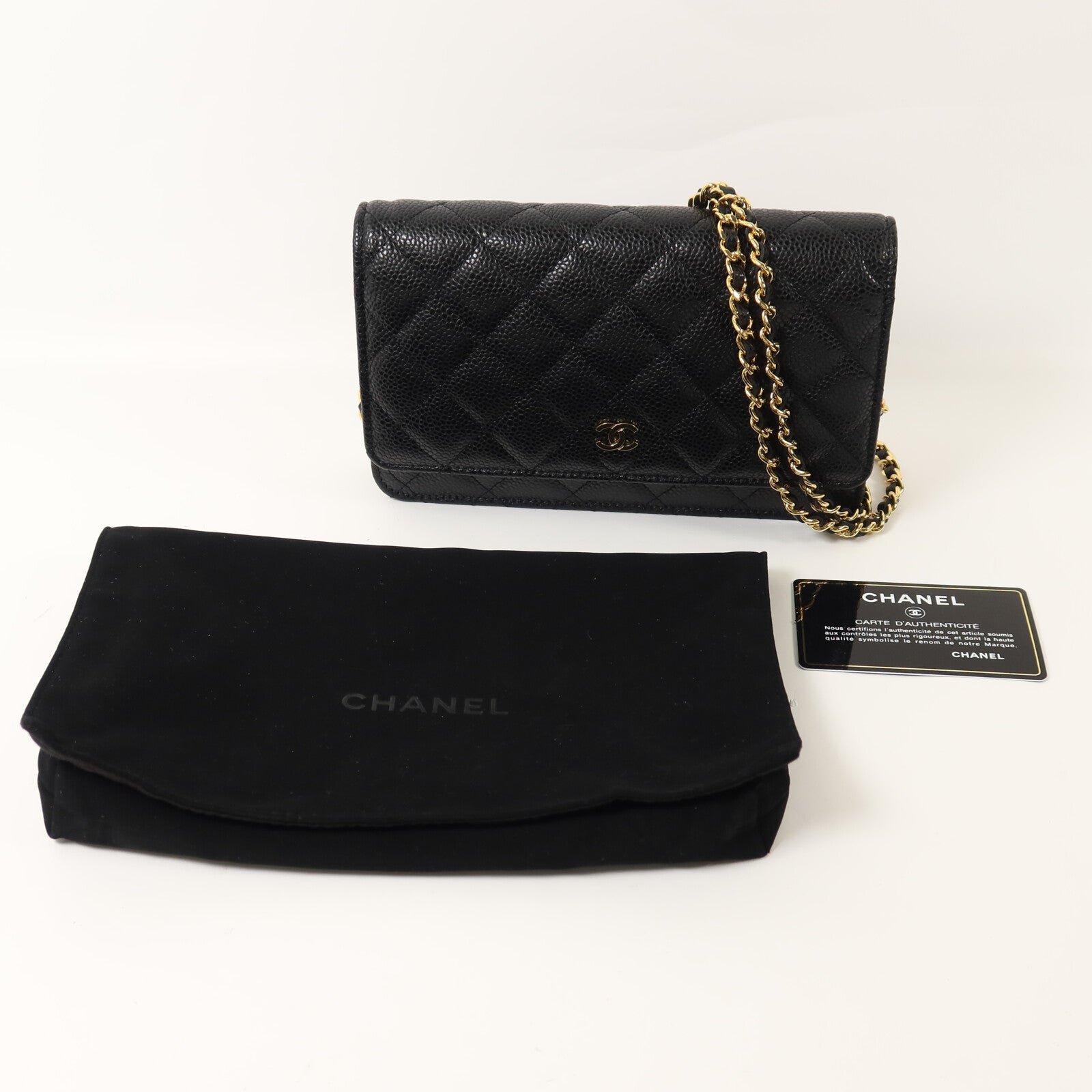 CHANEL 牛皮皮革Wallet On Chain鏈帶肩背袋