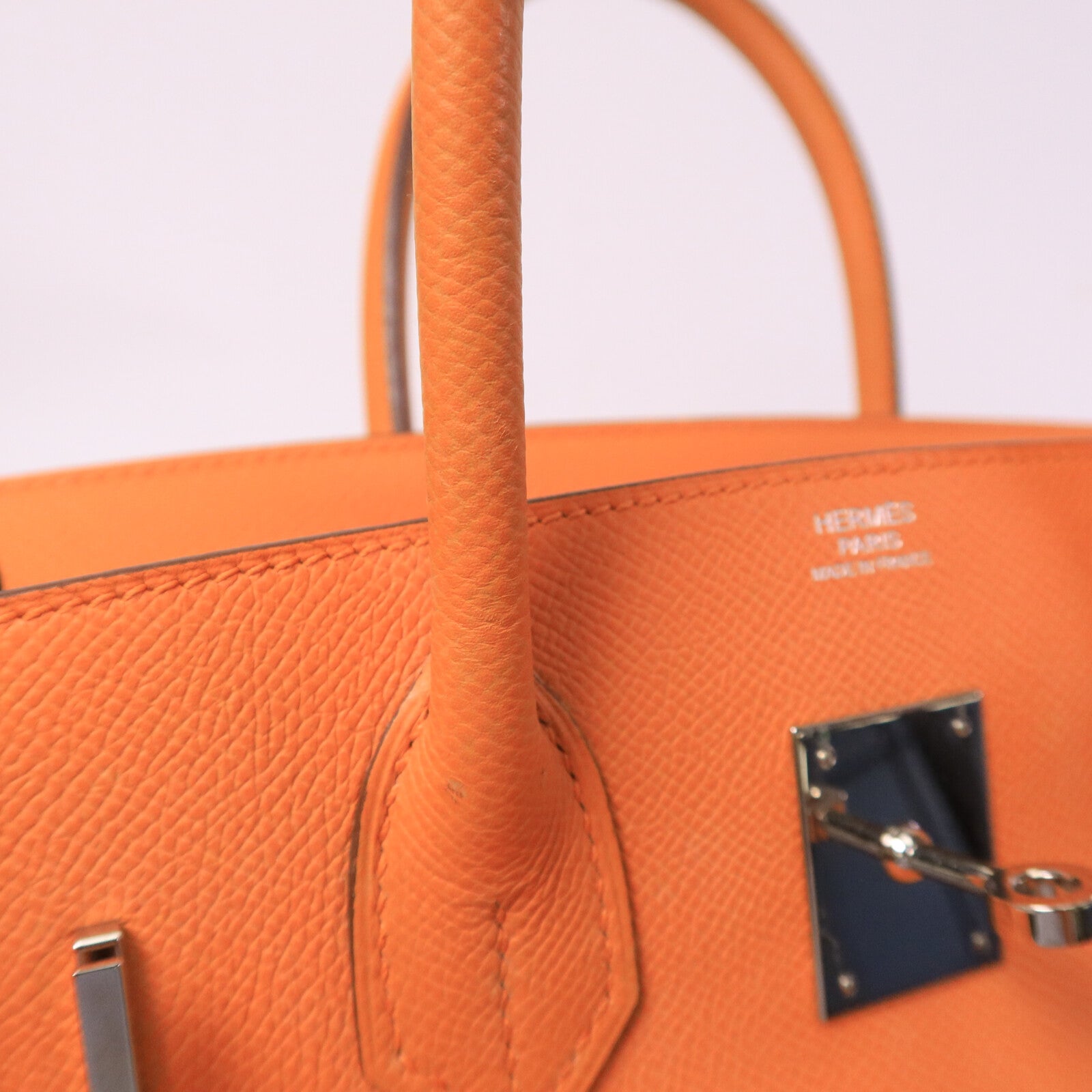 HERMES Epsom皮革Birkin 30手挽袋Orange