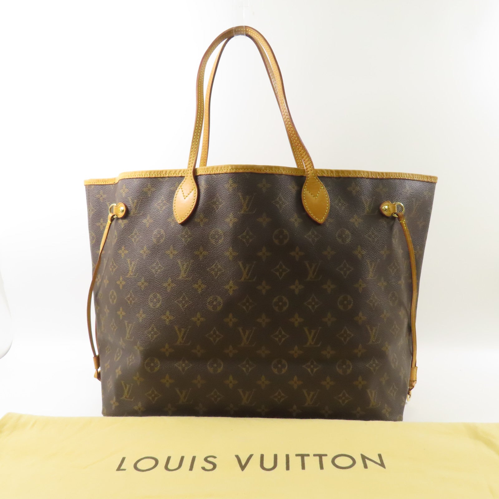 LOUIS VUITTON Monogram Neverfull GM金扣手挽袋